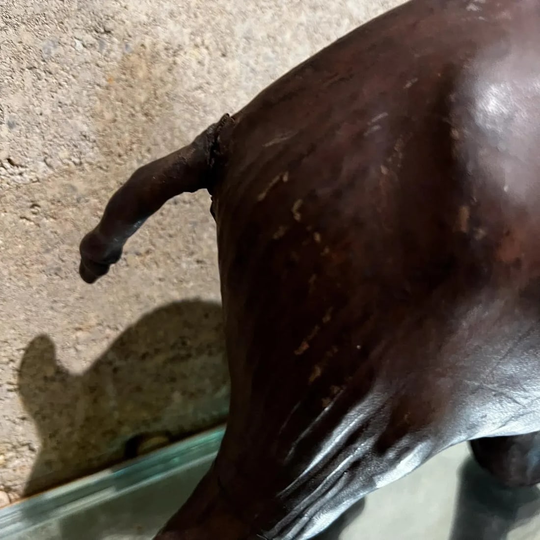 Mid-Century Modern Leather Elephant Table Sculpture, 1960s Style - 7