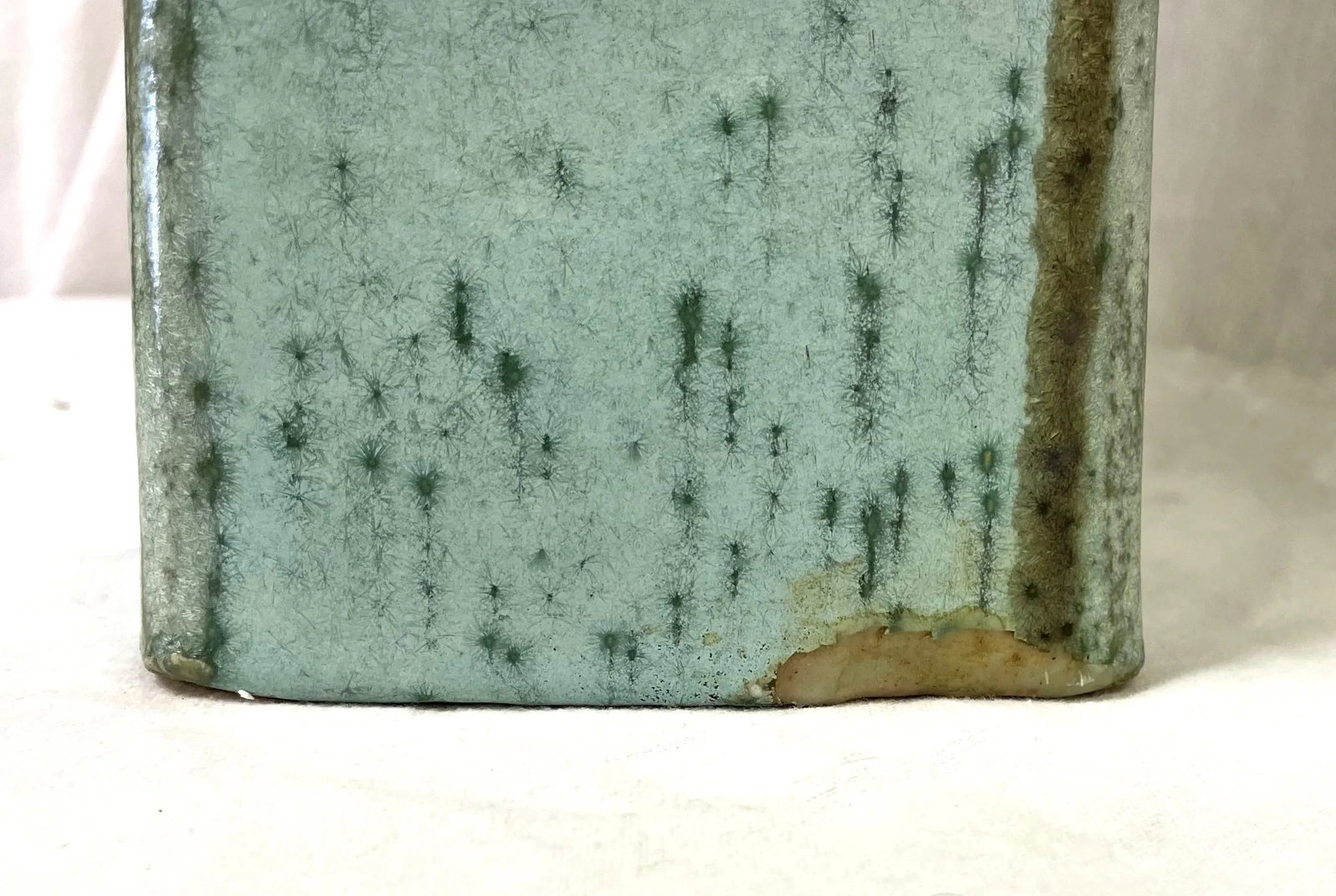 Monumental Ceramic Amphora Vase With Textured Dynamic Turquoise Glaze - 11