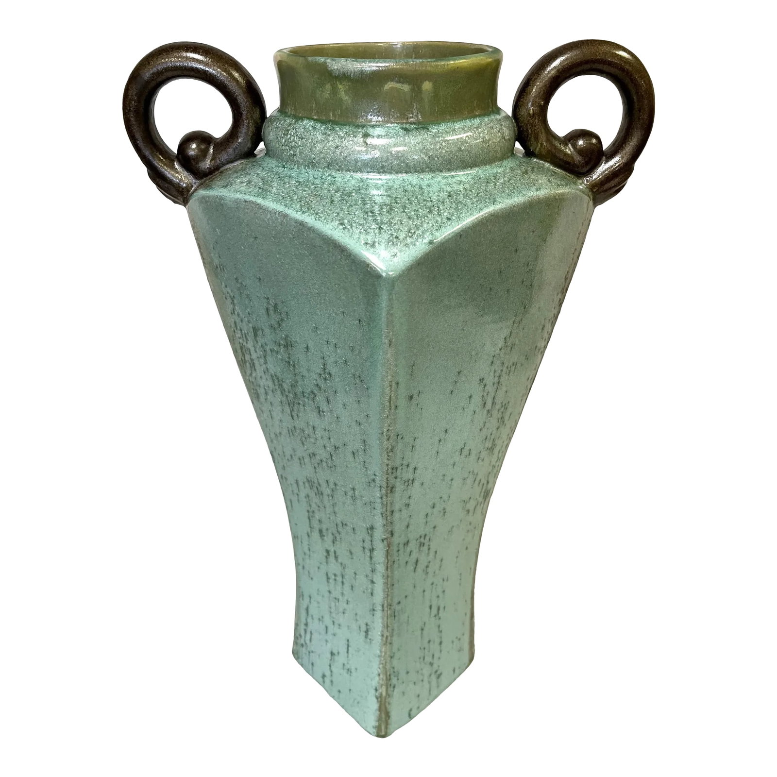 Monumental Ceramic Amphora Vase With Textured Dynamic Turquoise Glaze (1 of 12)