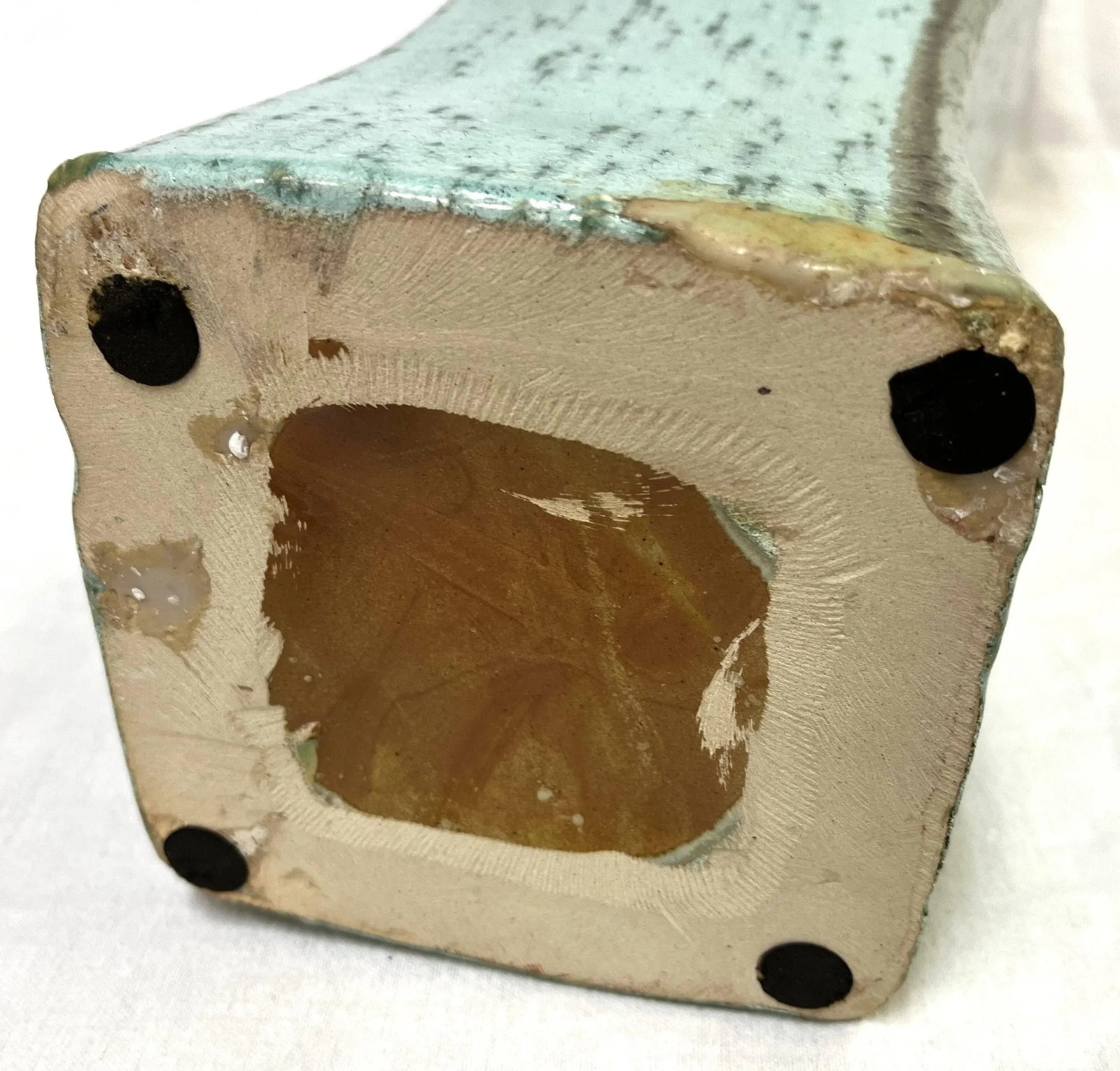 Monumental Ceramic Amphora Vase With Textured Dynamic Turquoise Glaze - 9