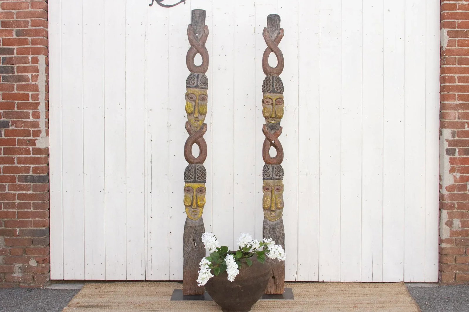 Pair of Antique African House Post - 3