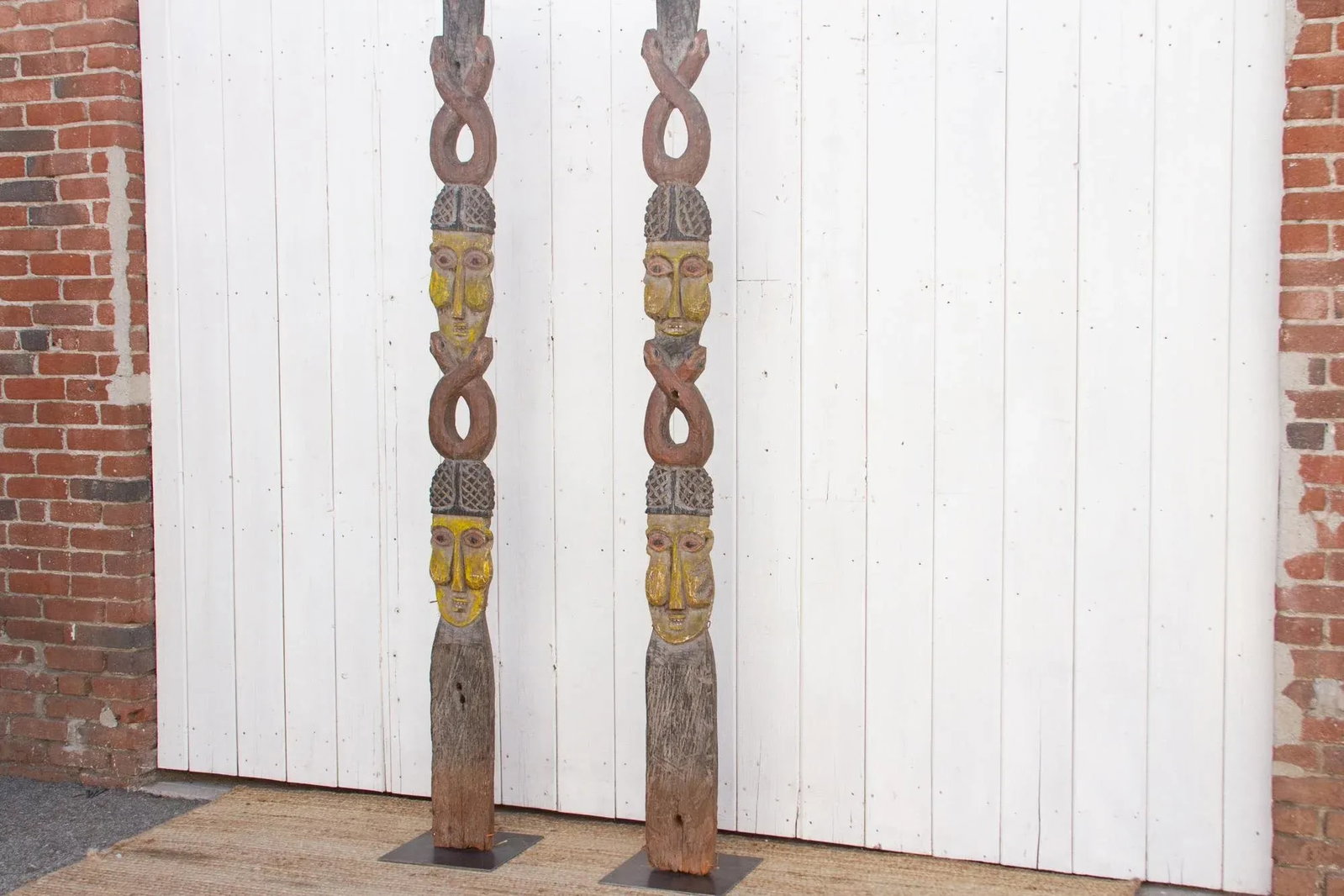 Pair of Antique African House Post - 4