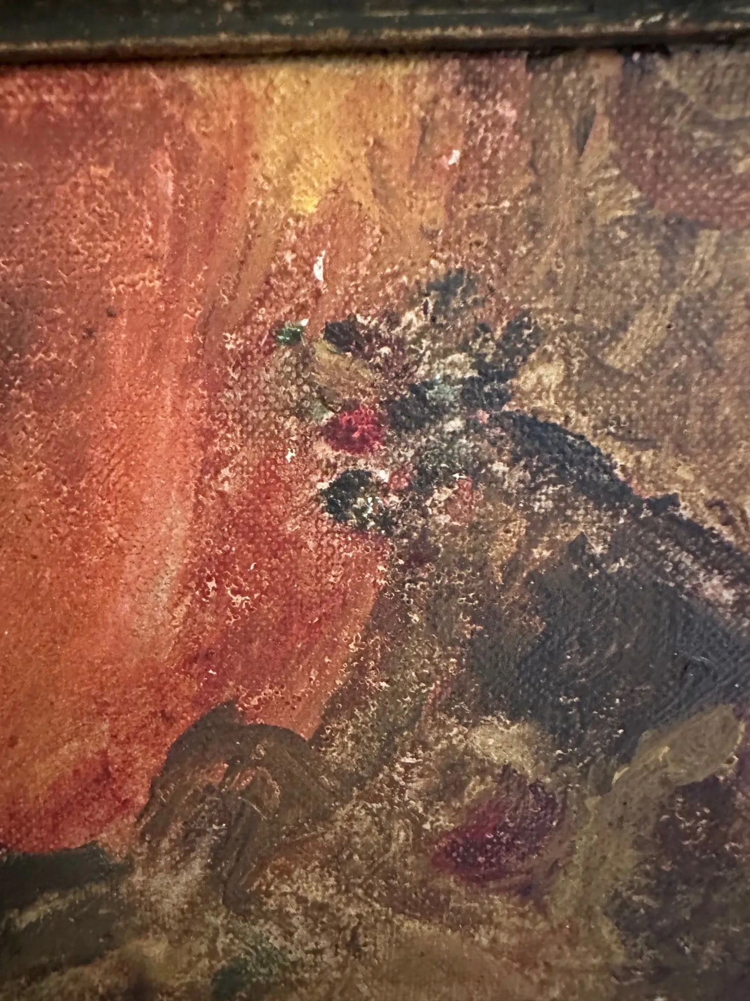 Antique Original Oil Still Life of Violin - 4