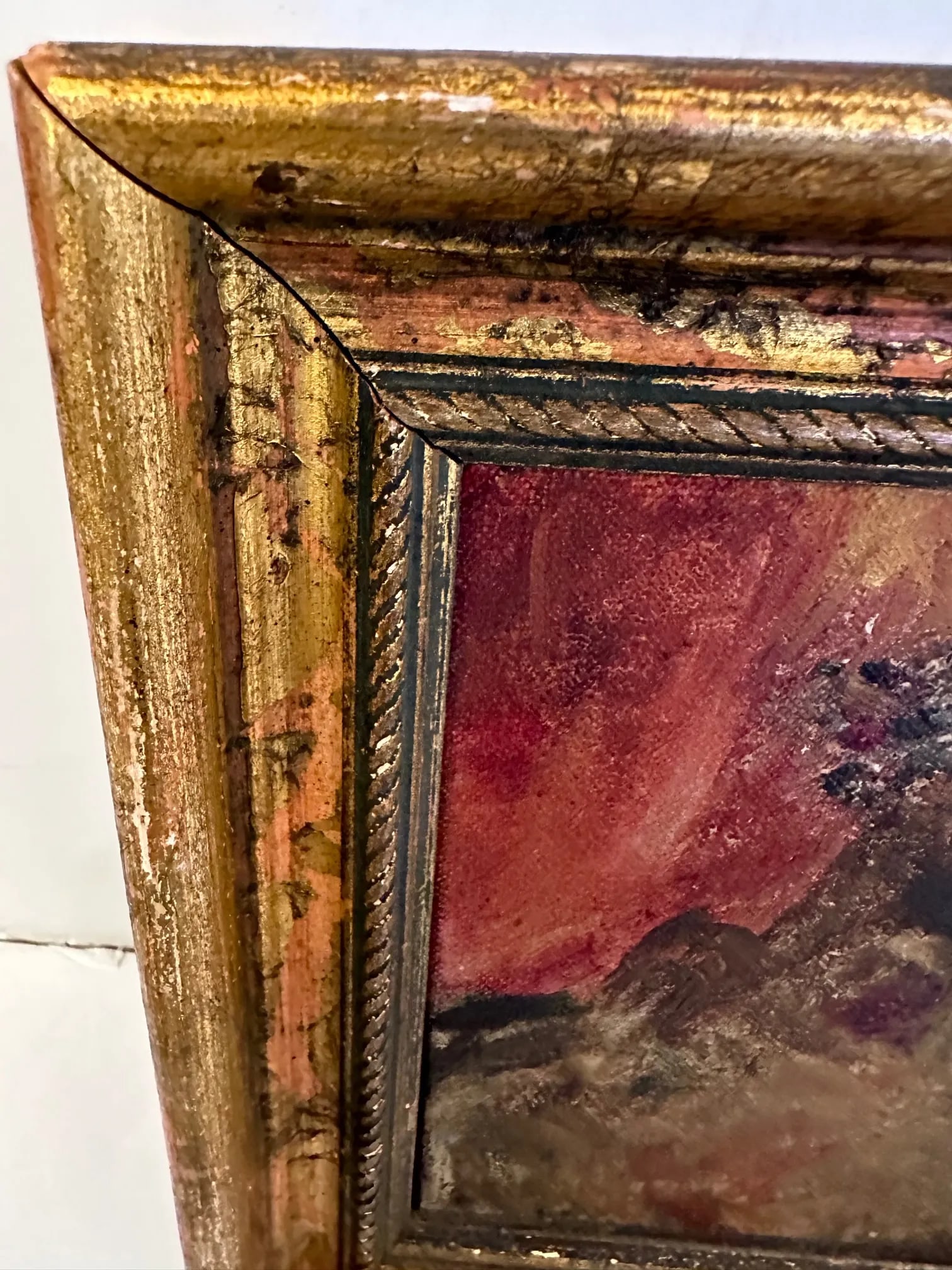 Antique Original Oil Still Life of Violin - 5