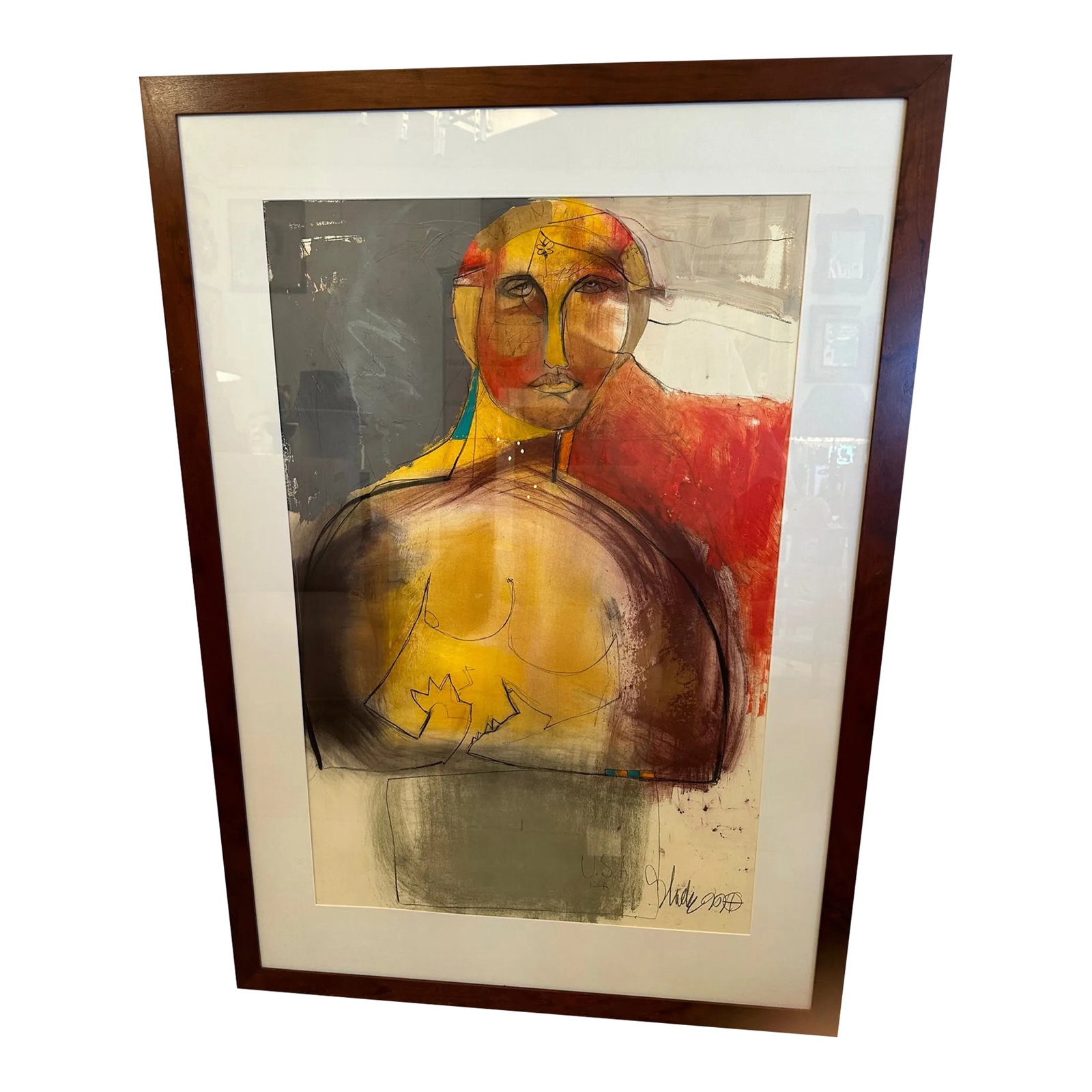 Large Striking Contemporary Painting Signed Slade