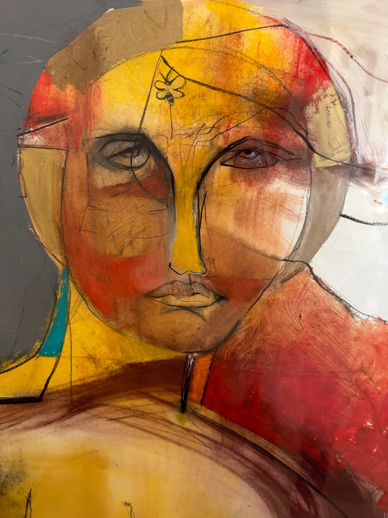 Large Striking Contemporary Painting Signed Slade - 2