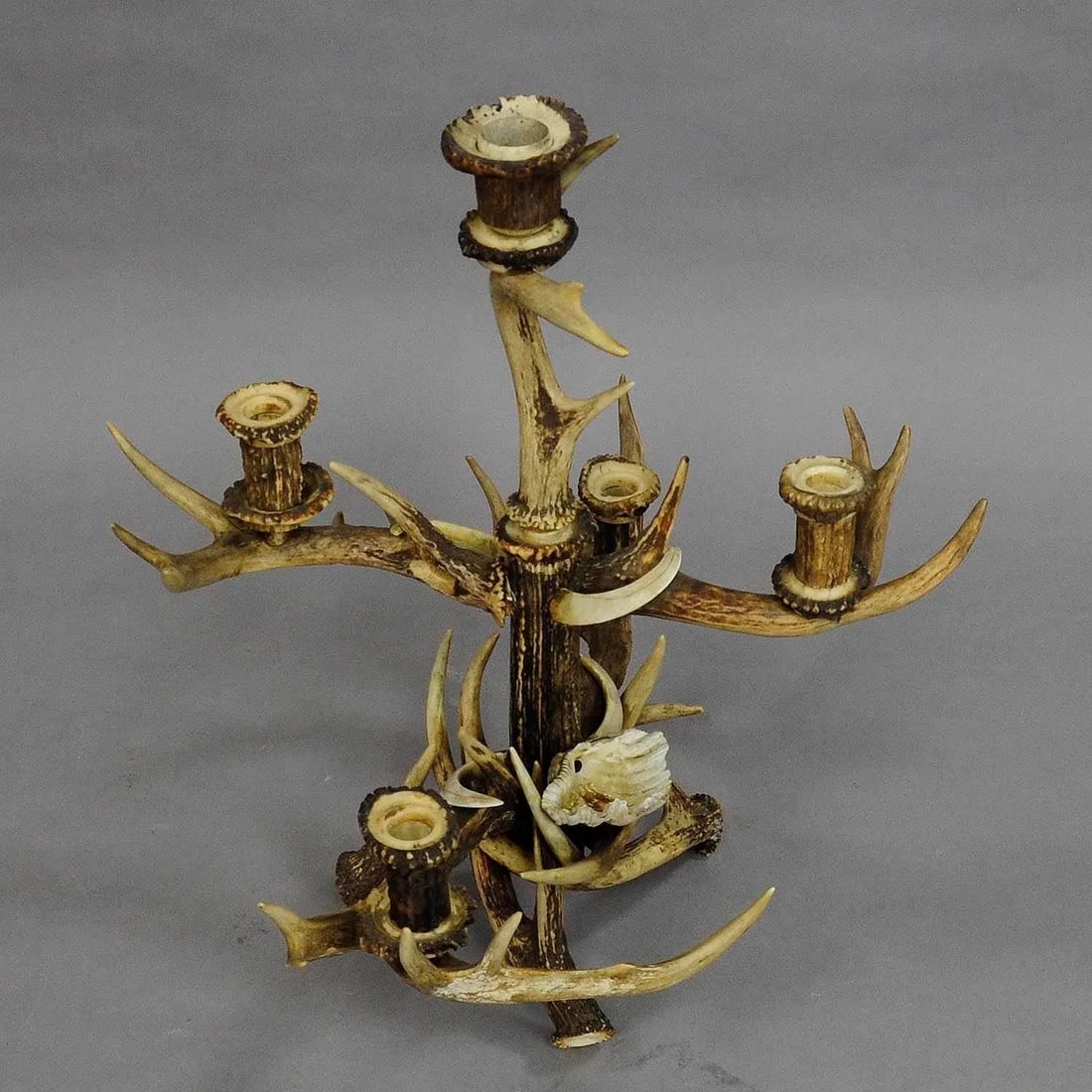 Black Forest Cabin Decor Antler Candelabra Circa 1900 - 3