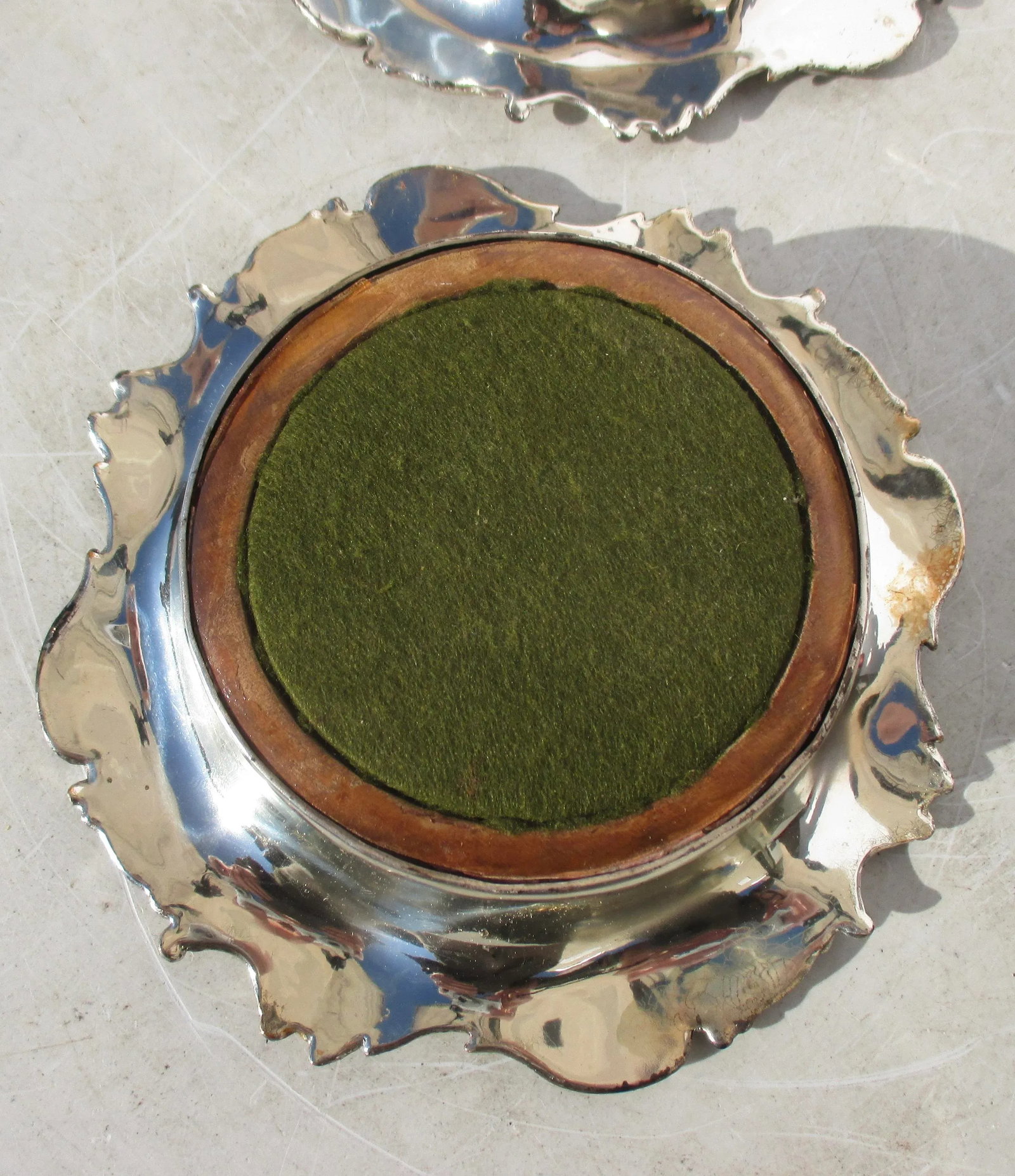 Antique Pair of Wine Coasters Late 19th Silver Plate -A Pair of 2 - 7