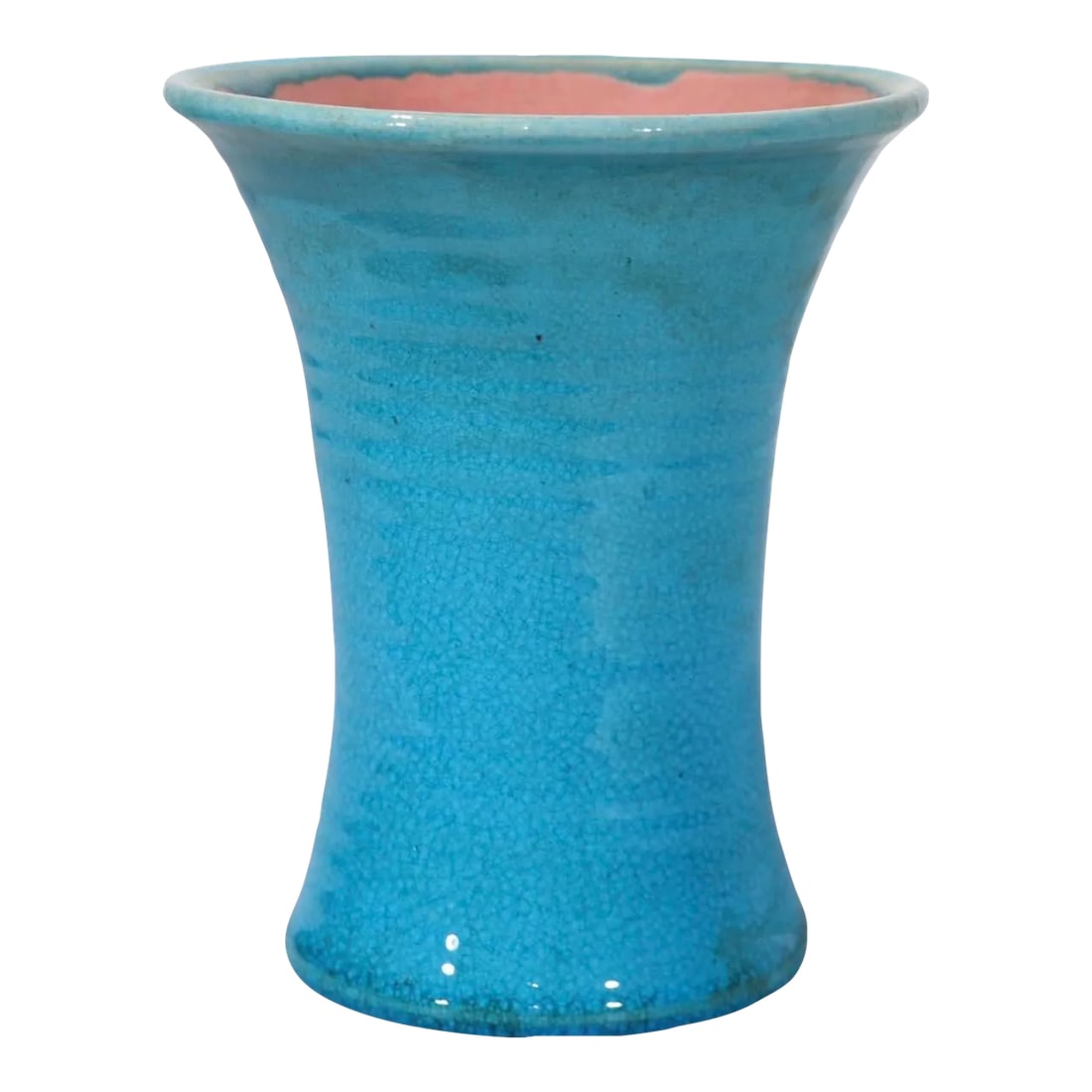Art Pottery Vase by Stephen Pisgah Forest C 1940's in Blue Craculure Glaze (1 of 9)