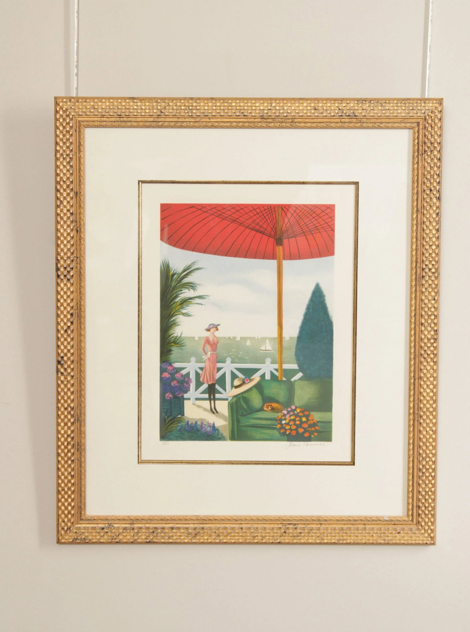 Late 20th Century Patio Overlooking the Sea Framed Print by Alain Bonnec - 11