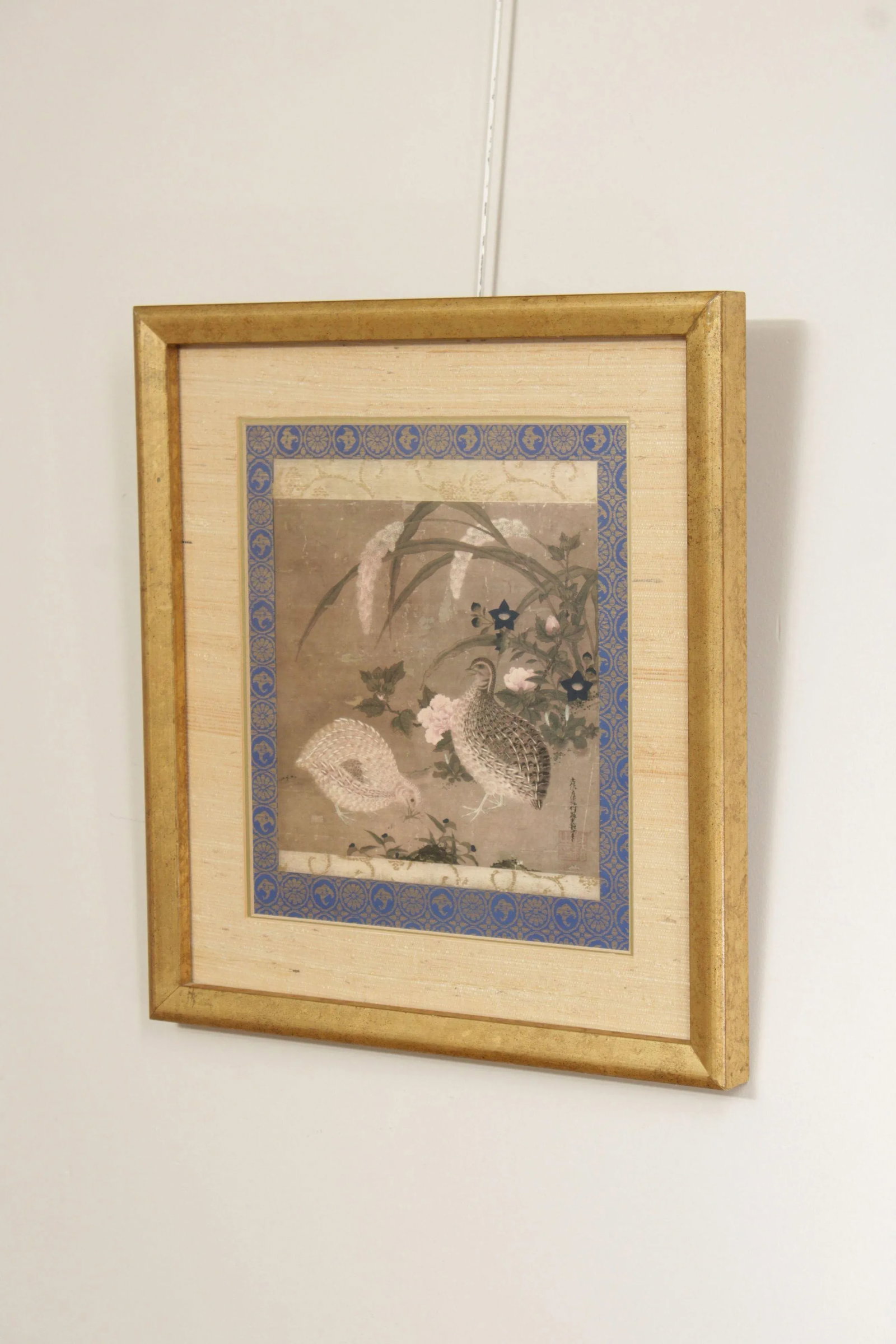 Vintage Tosa Mitsuoki 'Quails & Flowers' Framed Art Print - 3
