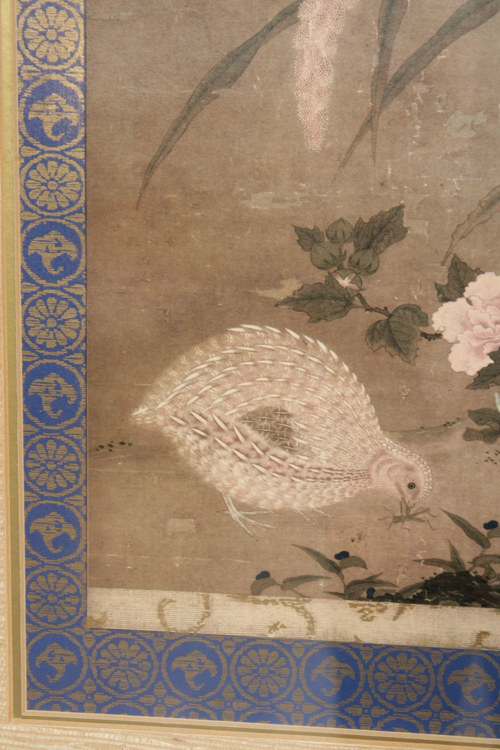 Vintage Tosa Mitsuoki 'Quails & Flowers' Framed Art Print - 8