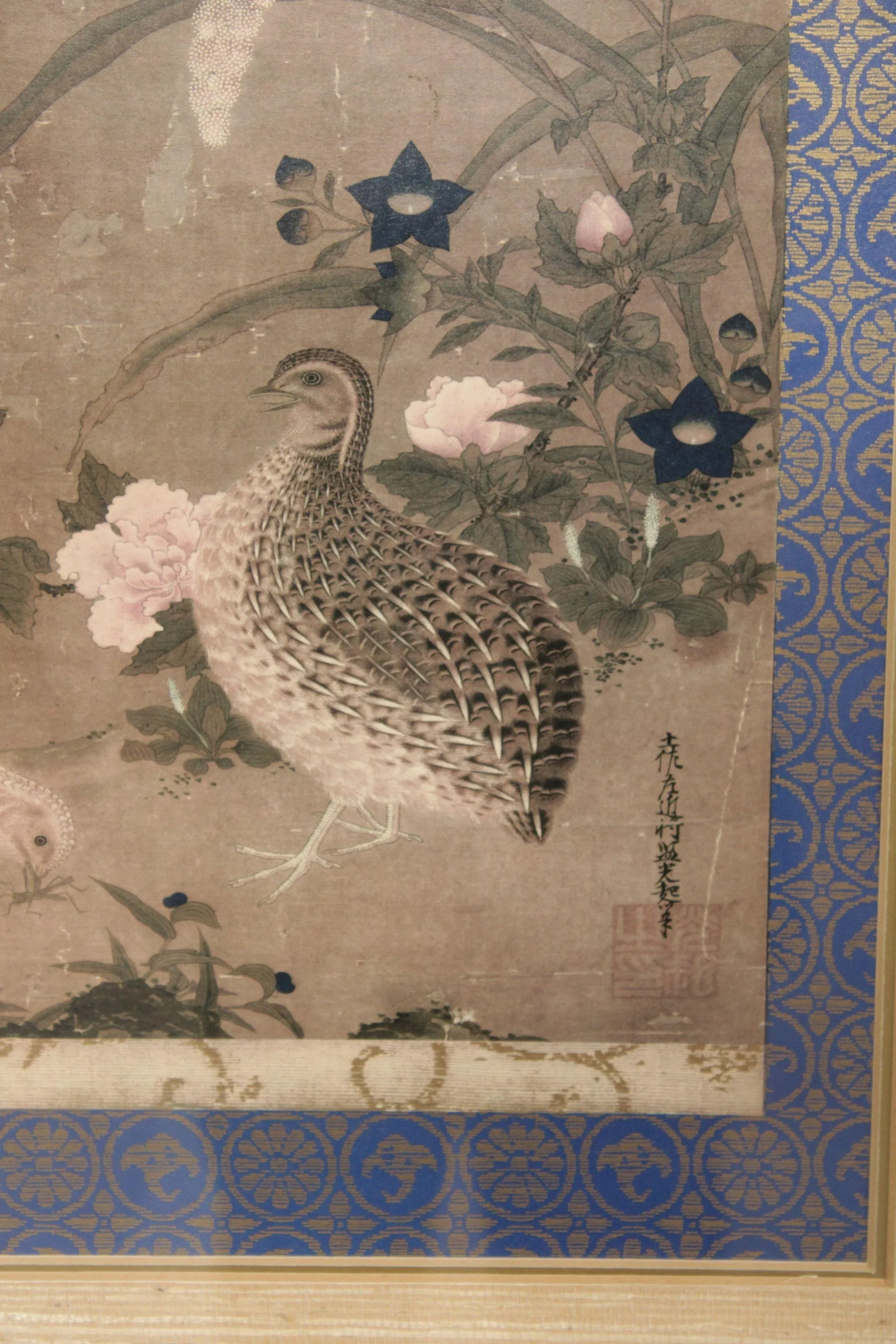 Vintage Tosa Mitsuoki 'Quails & Flowers' Framed Art Print - 9