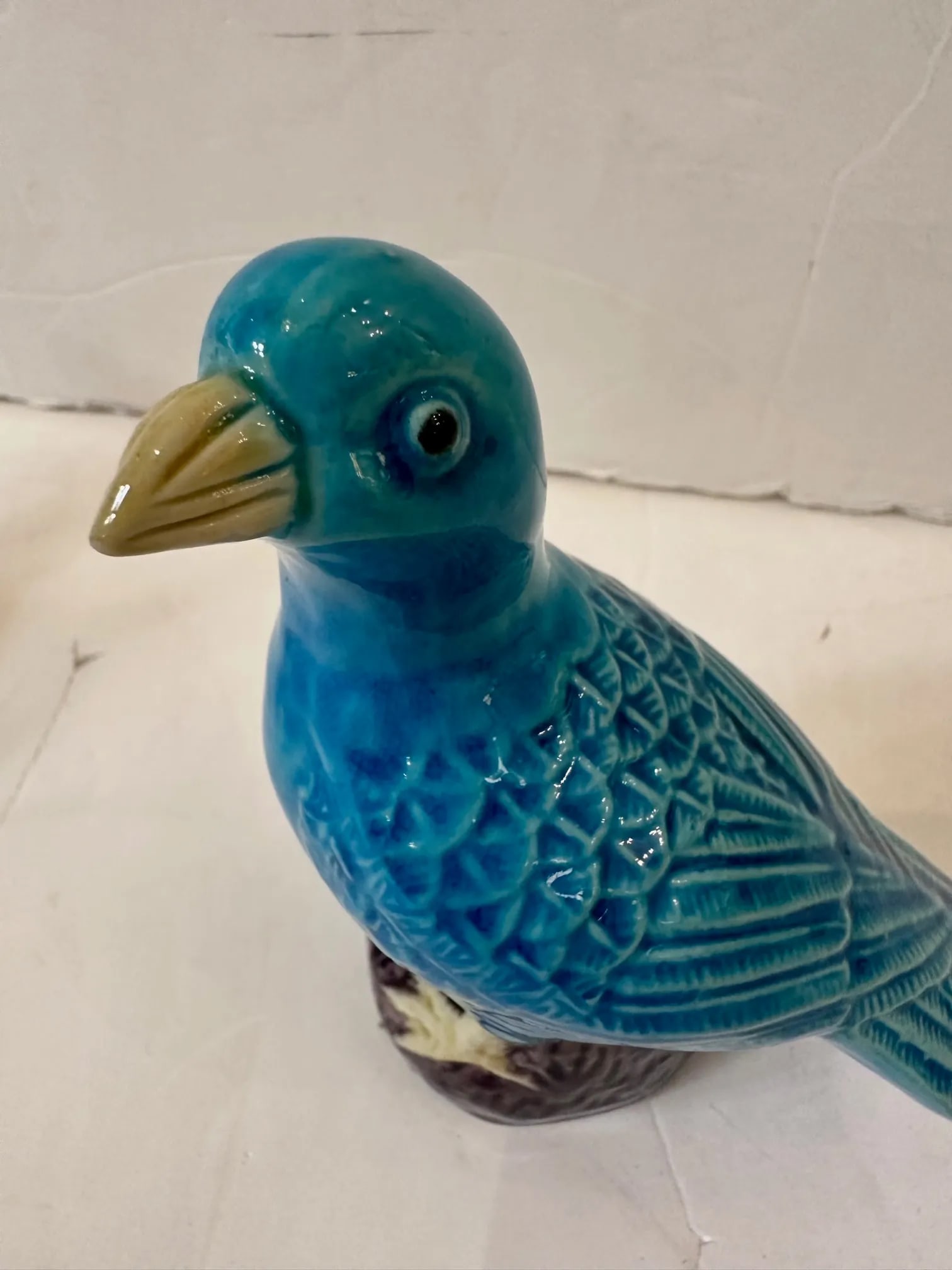 Turquoise Chinese Porcelain Bluebirds -A Pair - 2