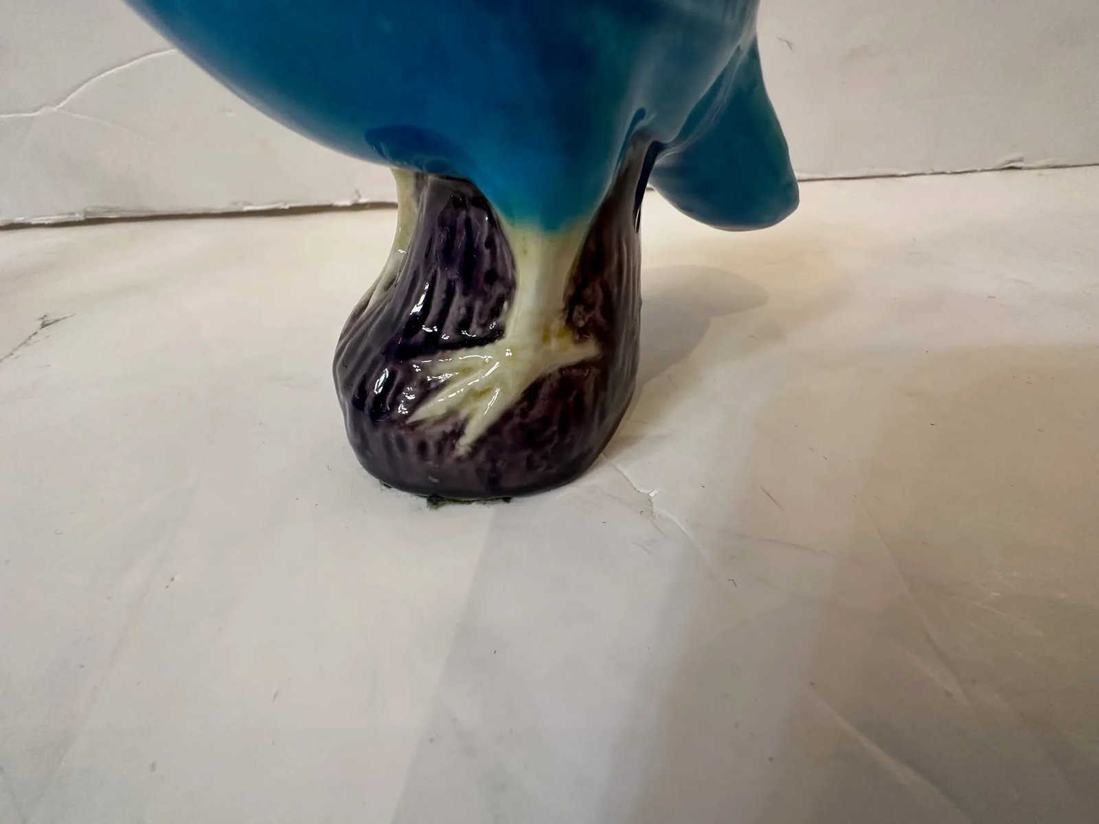 Turquoise Chinese Porcelain Bluebirds -A Pair - 3