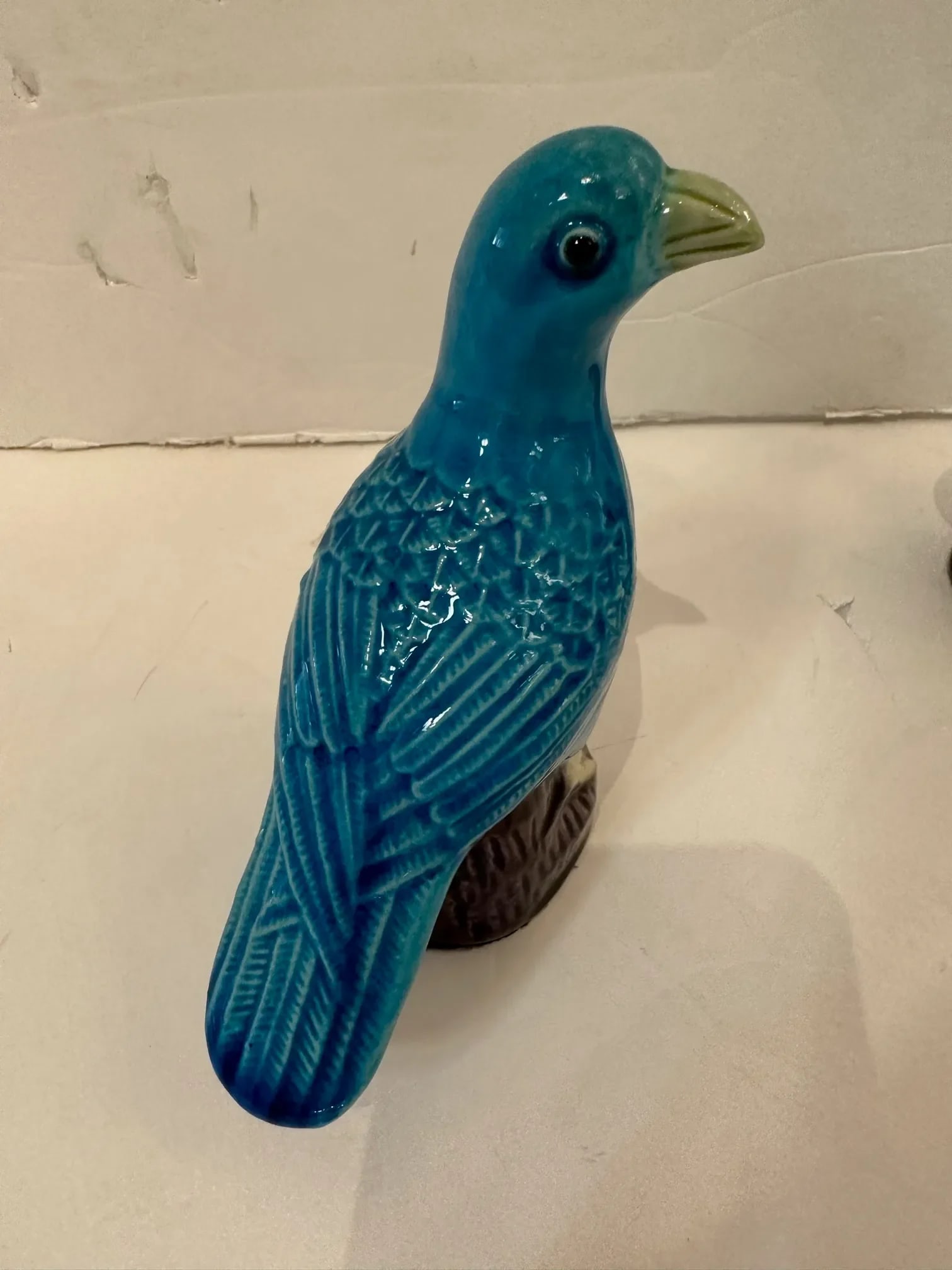 Turquoise Chinese Porcelain Bluebirds -A Pair - 5