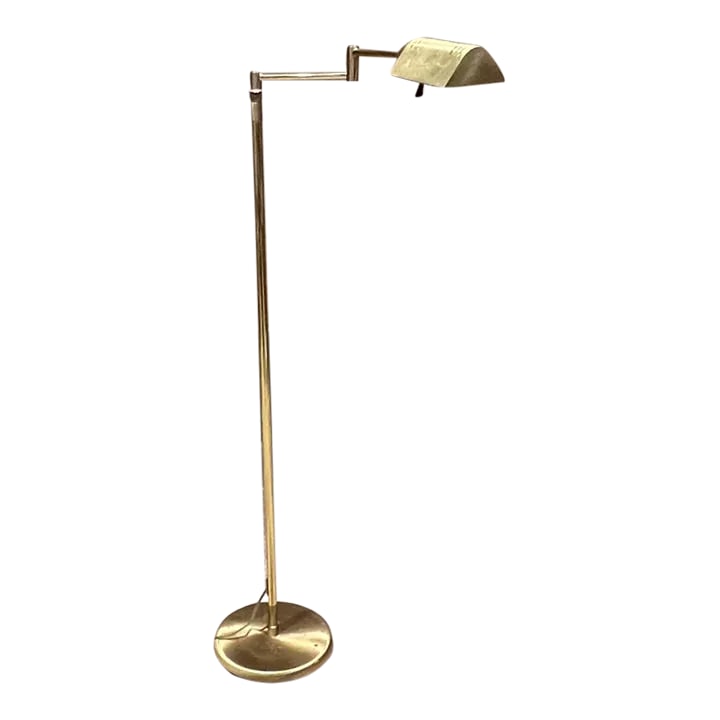 1980s Holtkoetter Brass Pharmacy Floor Lamp Leuchten: For your consideration, 1980s Bauhaus Holtkoetter German Pharmacy Floor Lamp Leuchten .maker stamped Expect original unrestored vintage condition nonfunctioning. Needs restoration. We were unable to t