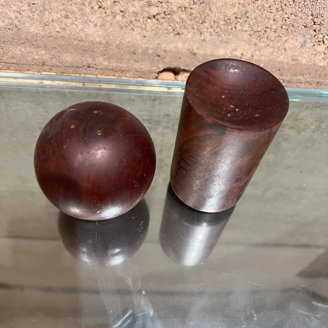 1960s Modern Rosewood Nesting Salt & Pepper Shaker Set, Unique Design - 5