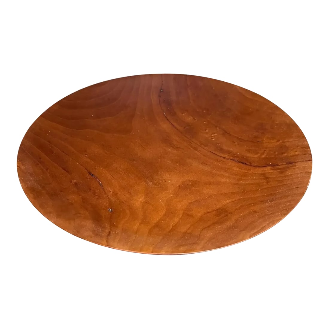 Sculptural Cherry Wood Bowl by Rude Osolnik, Mid-Century Modern, Usa: For your consideration Mid 20th Century Sculptural Cherry Wood Bowl signed, Stamped by artist Dimensions: 11.5" diameter x 1.5" H Please take a look at our listings. We have an amazing curated collect