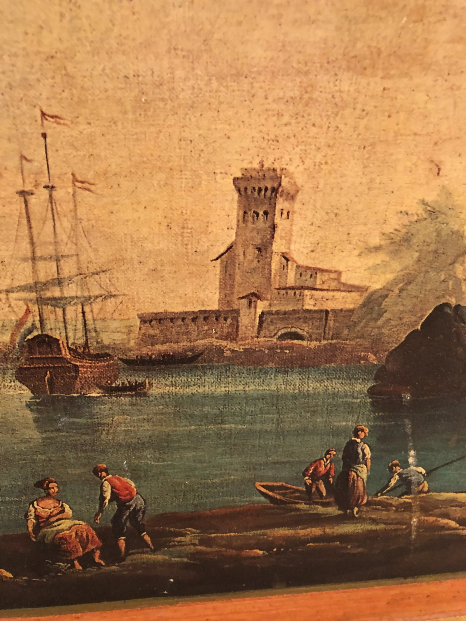 Venetian Decoupaged Landscape Prints on Board -A Pair - 10