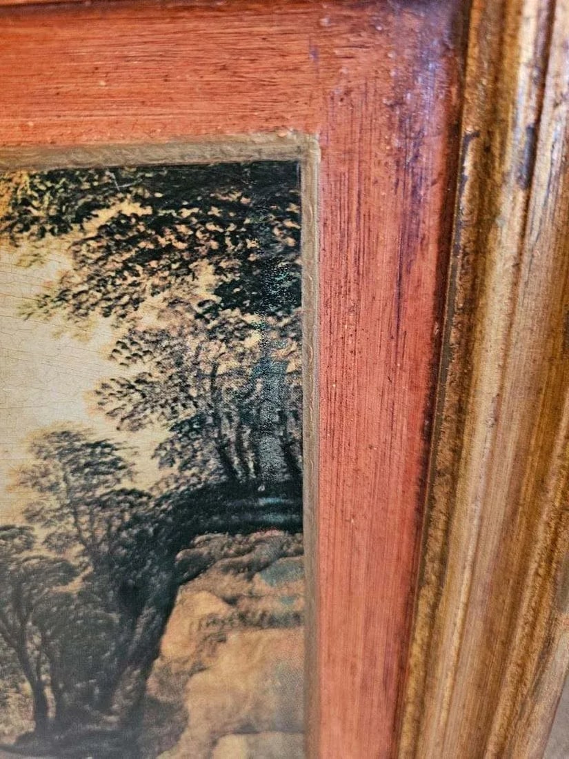 Venetian Decoupaged Landscape Prints on Board -A Pair - 4