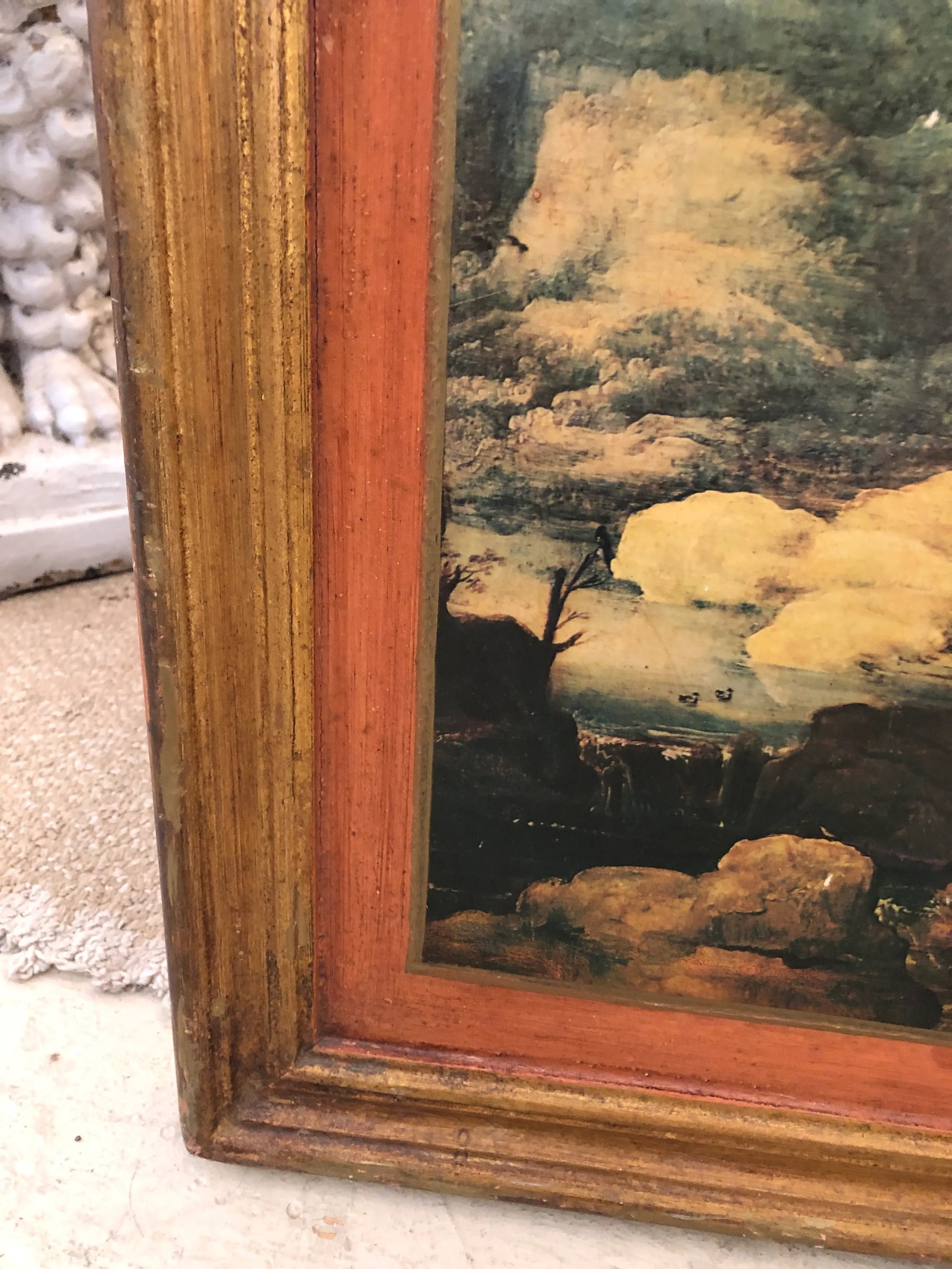 Venetian Decoupaged Landscape Prints on Board -A Pair - 7