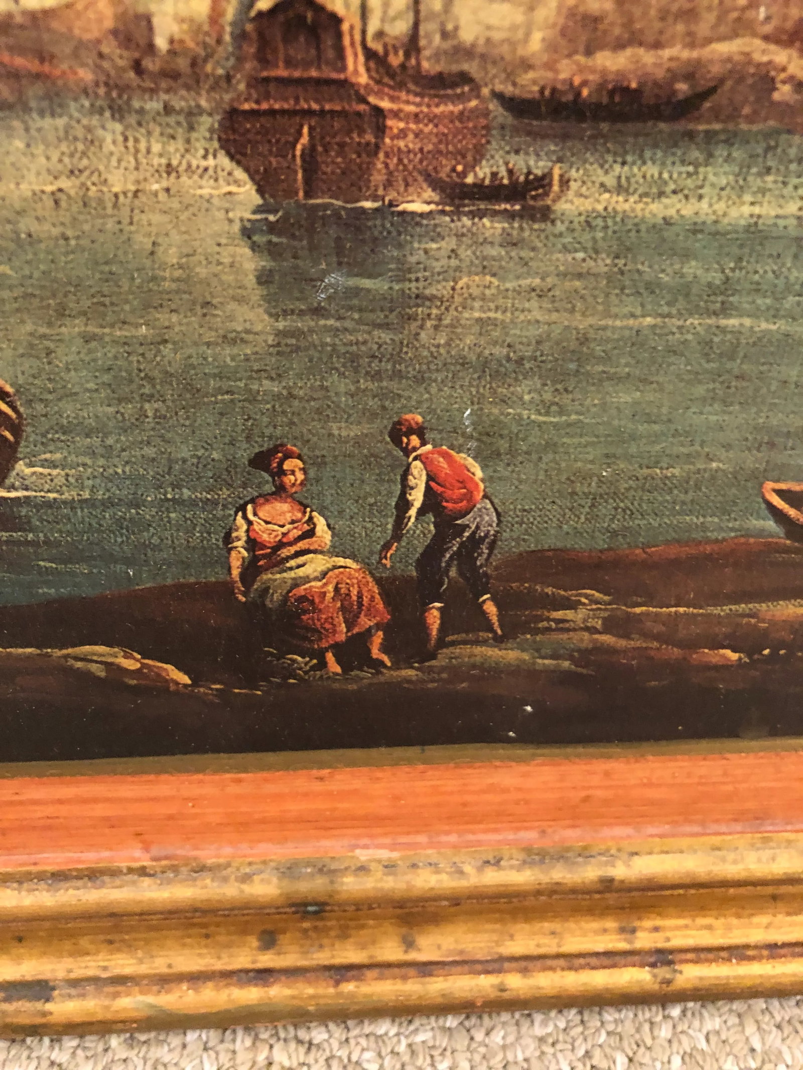 Venetian Decoupaged Landscape Prints on Board -A Pair - 8
