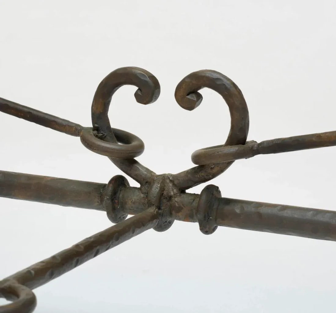Paul Ferrante "Emilio" Wrought Iron Coffee Table With Glass Top - 3