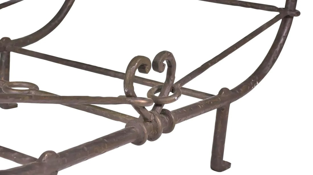 Paul Ferrante "Emilio" Wrought Iron Coffee Table With Glass Top - 9