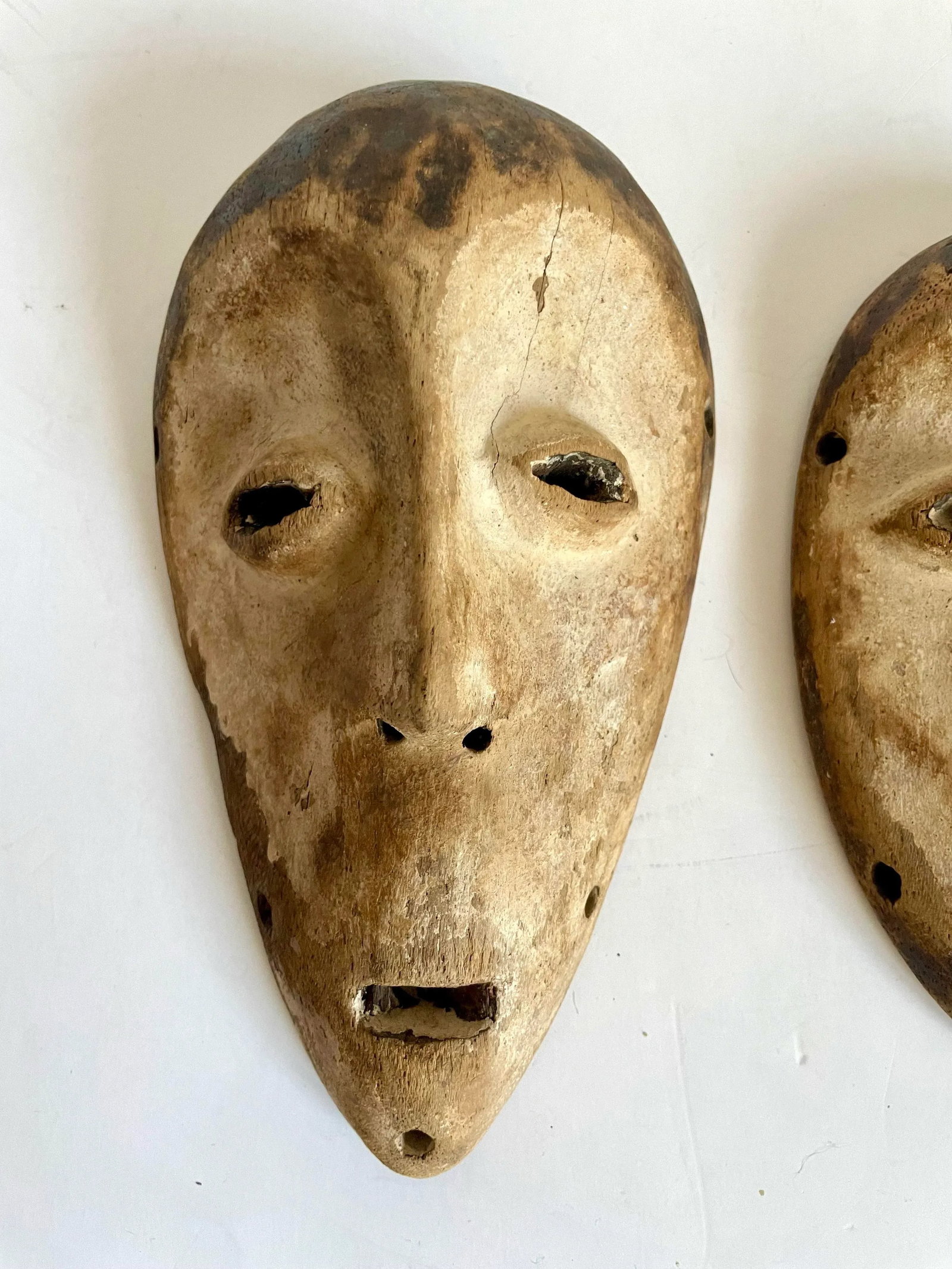 Pair of Early 20th C. Lega Lukwakongo African Carved Wood Masks - 2