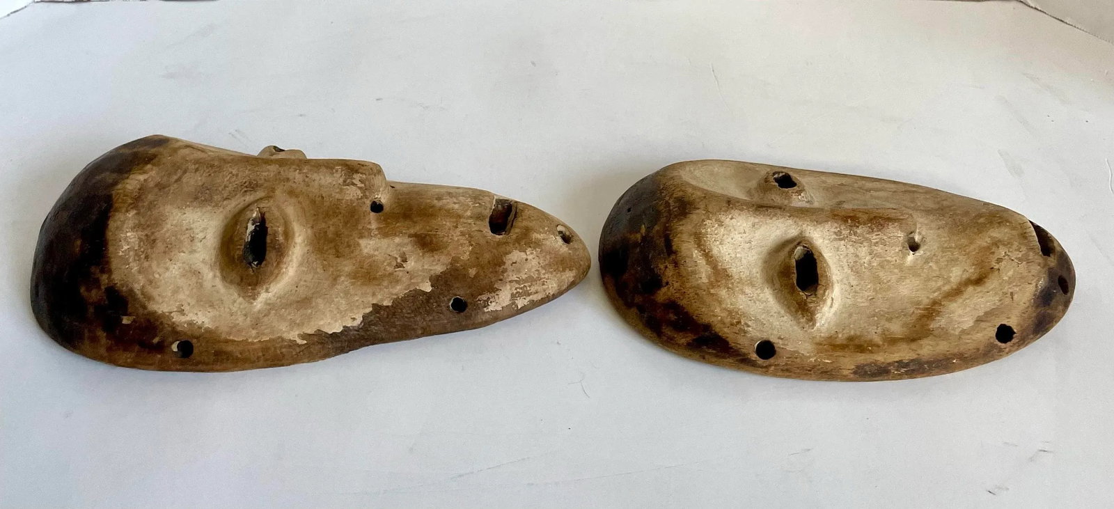 Pair of Early 20th C. Lega Lukwakongo African Carved Wood Masks - 5