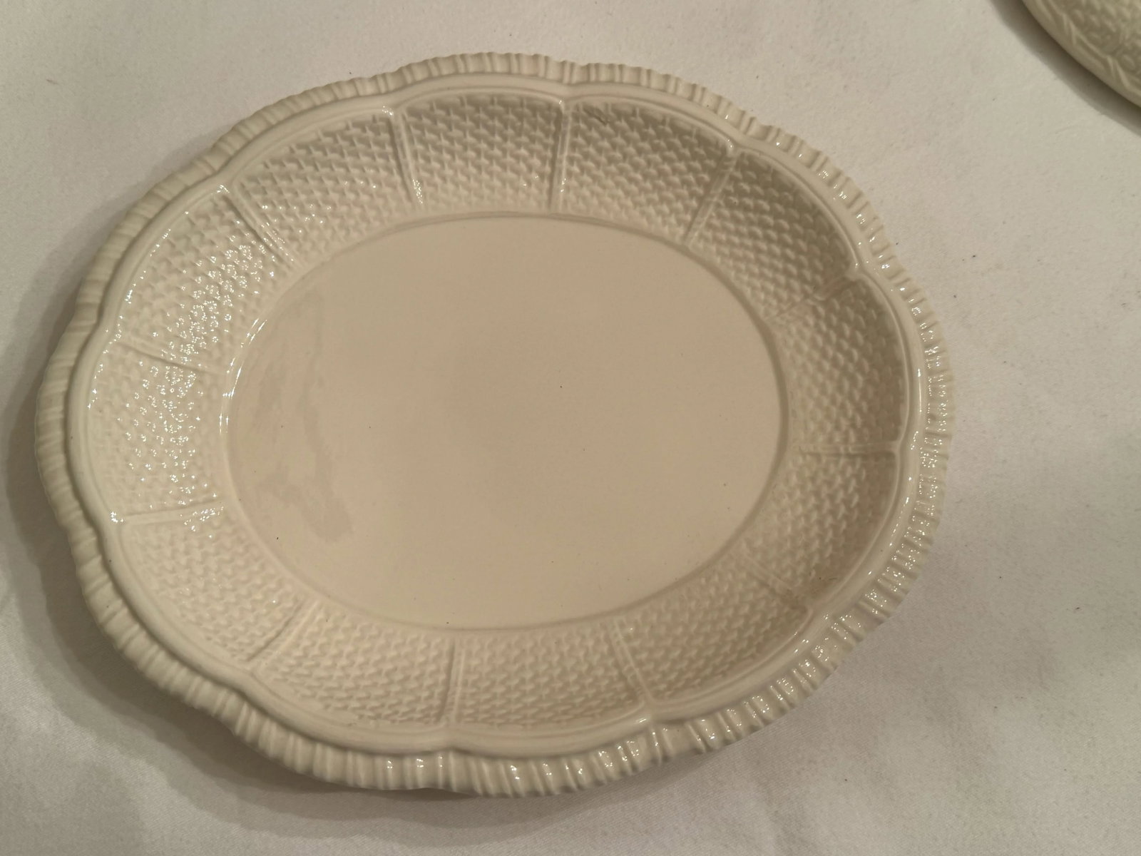 Petite Italian Basketweave Ceramic Tureen With Underplate – Vintage Set - 8