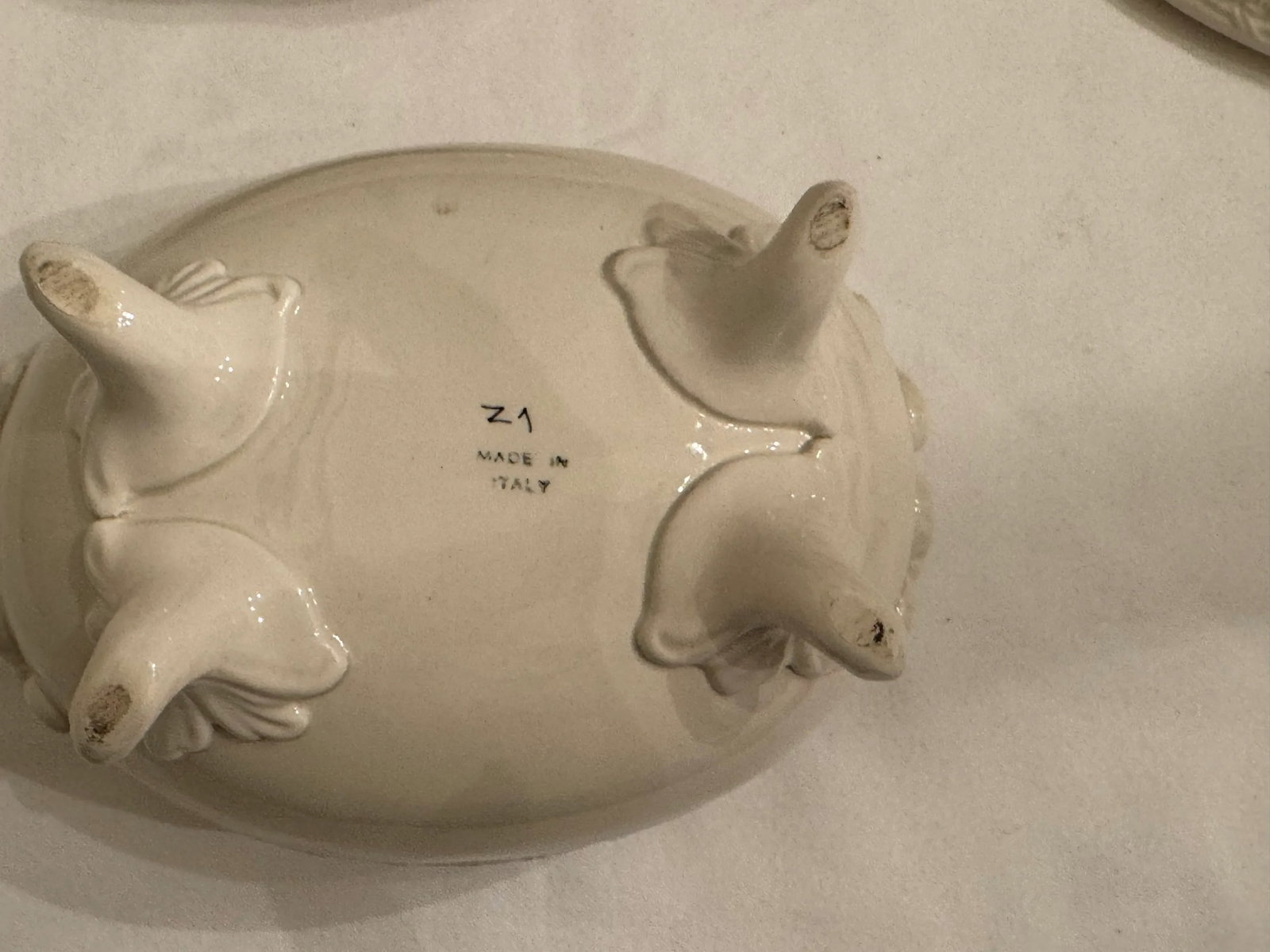 Petite Italian Basketweave Ceramic Tureen With Underplate – Vintage Set - 9