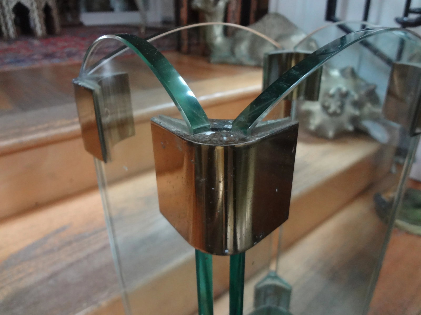 Italian Modern Brass and Glass Umbrella Stand - 10