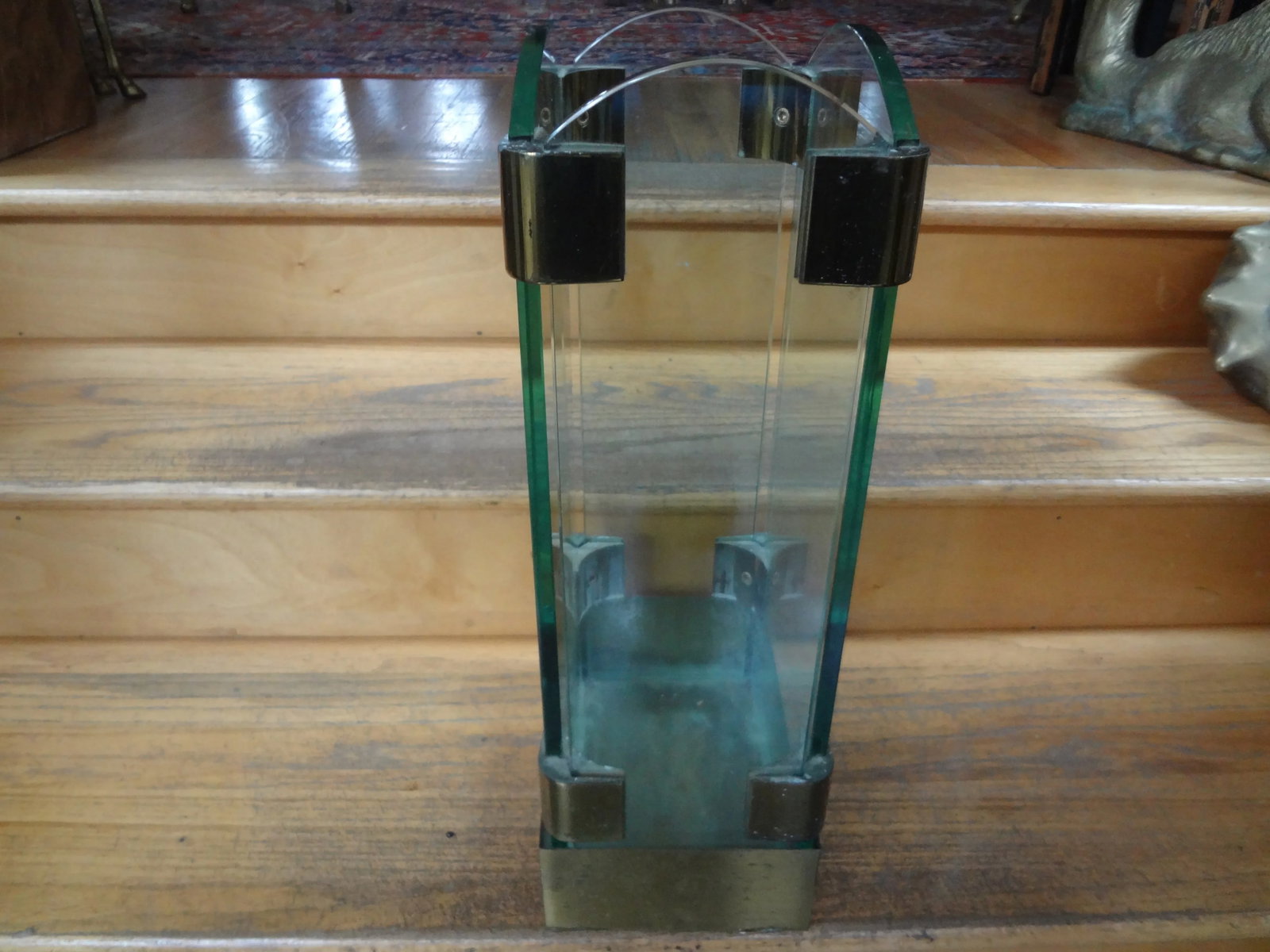 Italian Modern Brass and Glass Umbrella Stand - 11