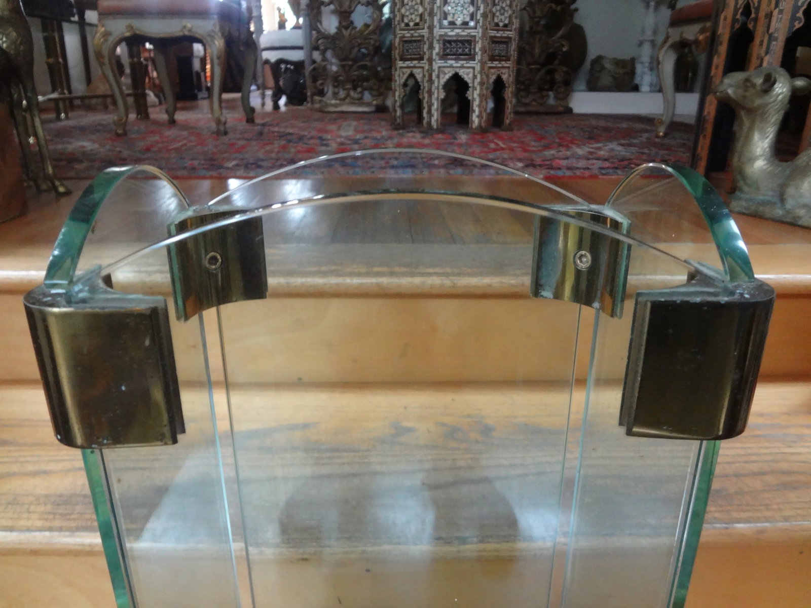 Italian Modern Brass and Glass Umbrella Stand - 6