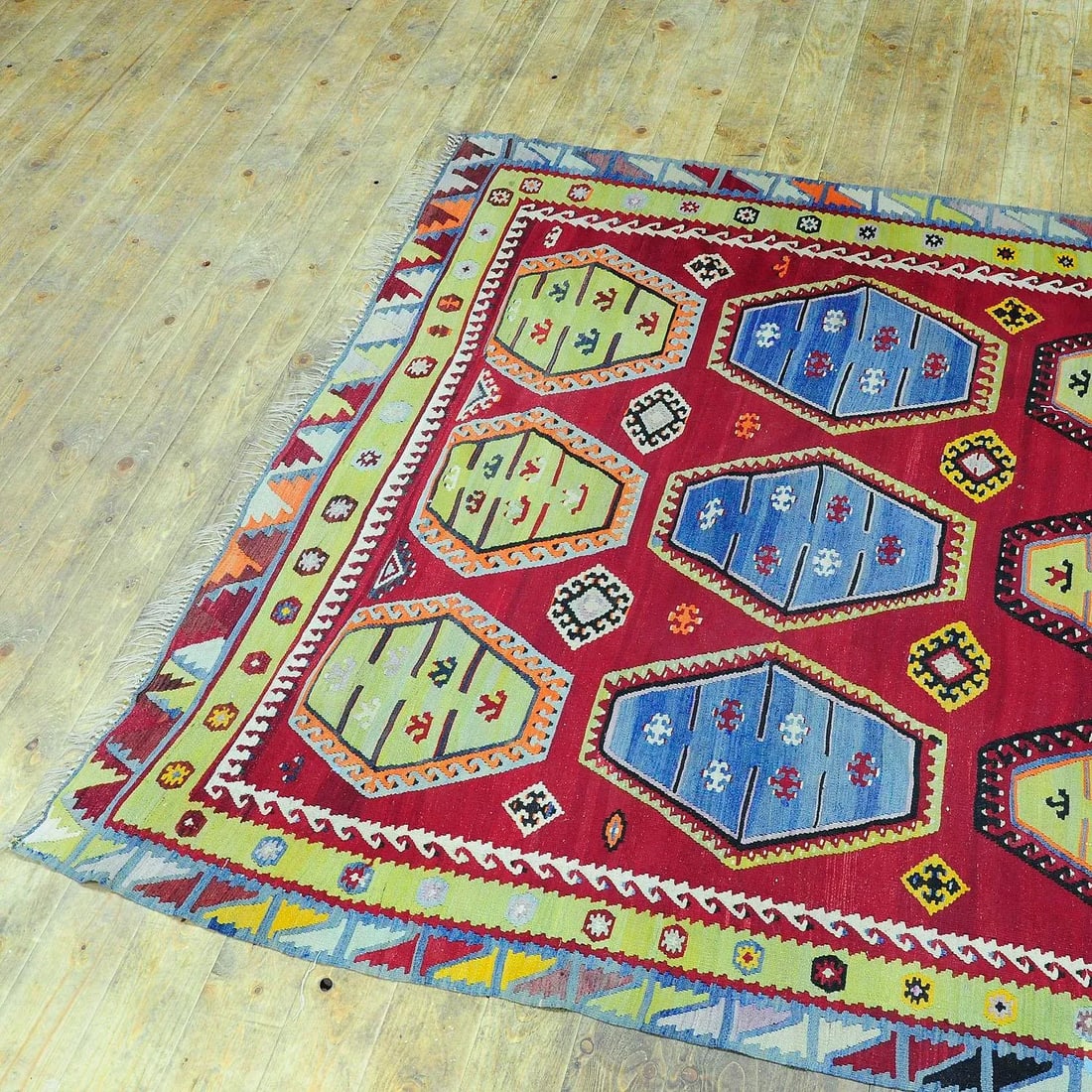 Antique Colorful Turkish Sarkisla Kilim Rug Ca. 1930 - 5
