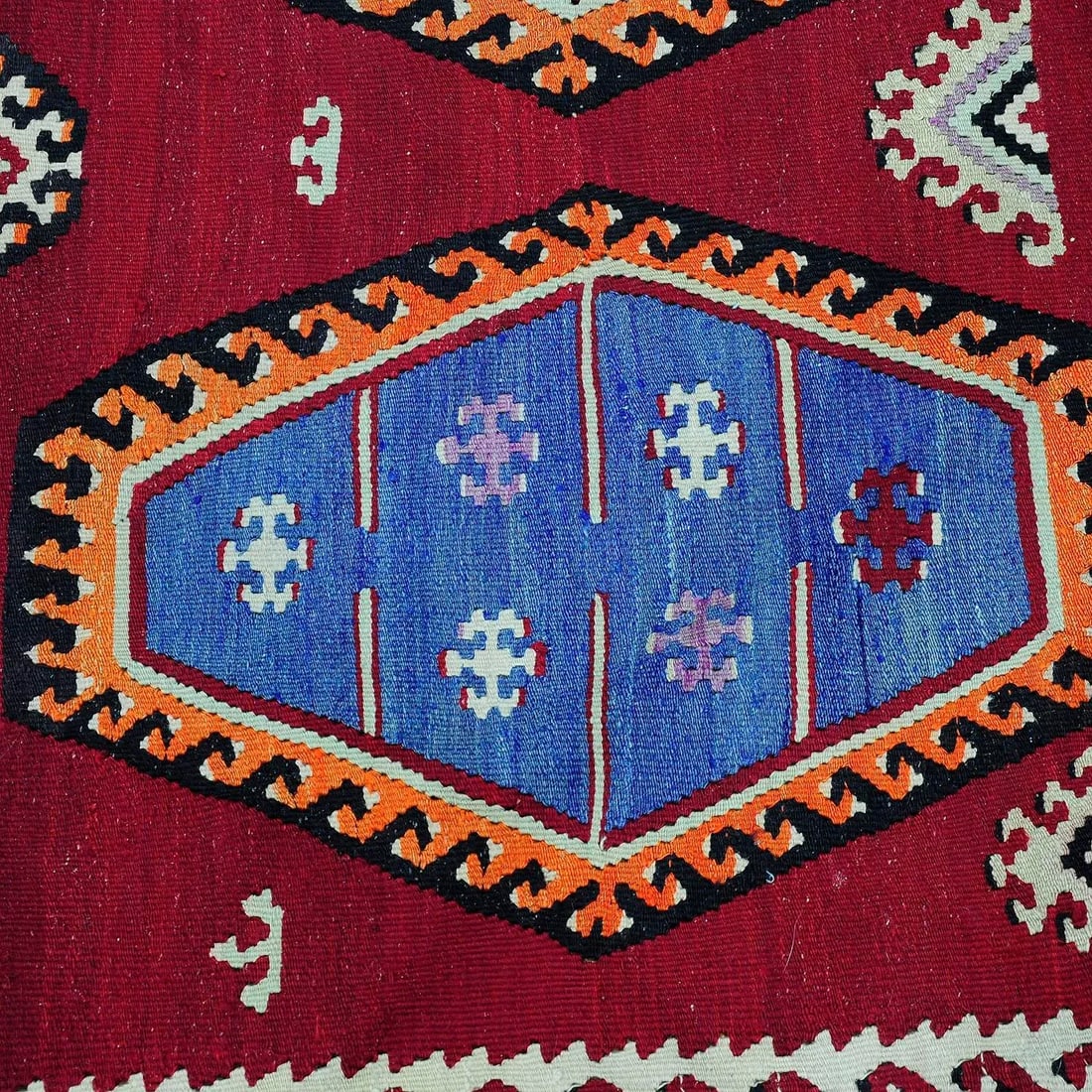 Antique Colorful Turkish Sarkisla Kilim Rug Ca. 1930 - 6