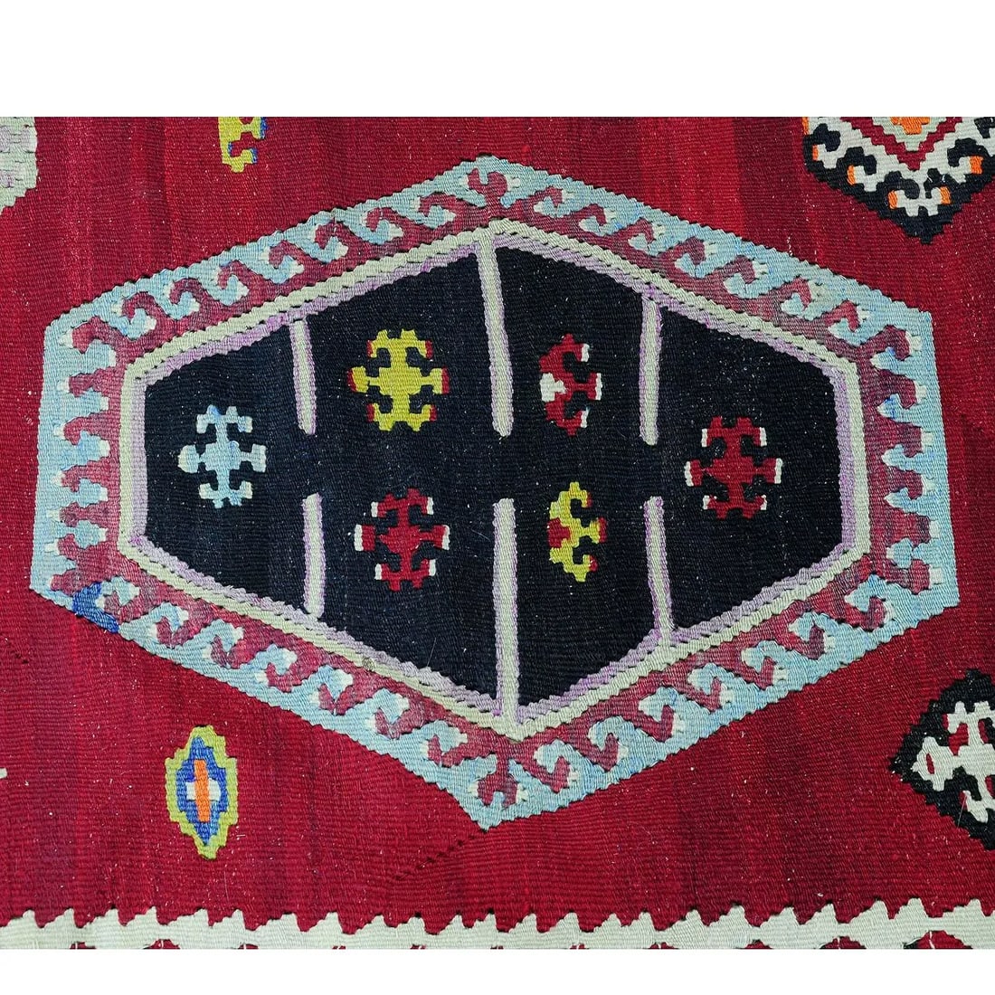 Antique Colorful Turkish Sarkisla Kilim Rug Ca. 1930 - 7