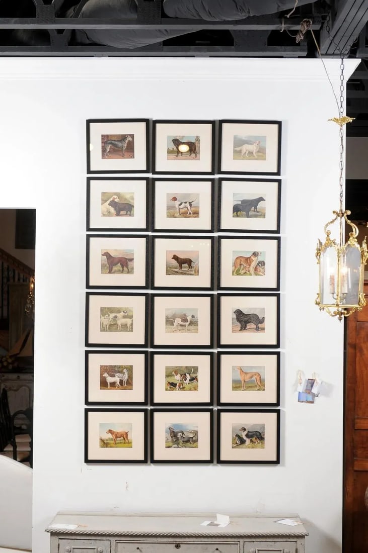 Single Print - Cassell, Petter, Galpin & Co Chromolithograph Dog Print in Black Frame - 4