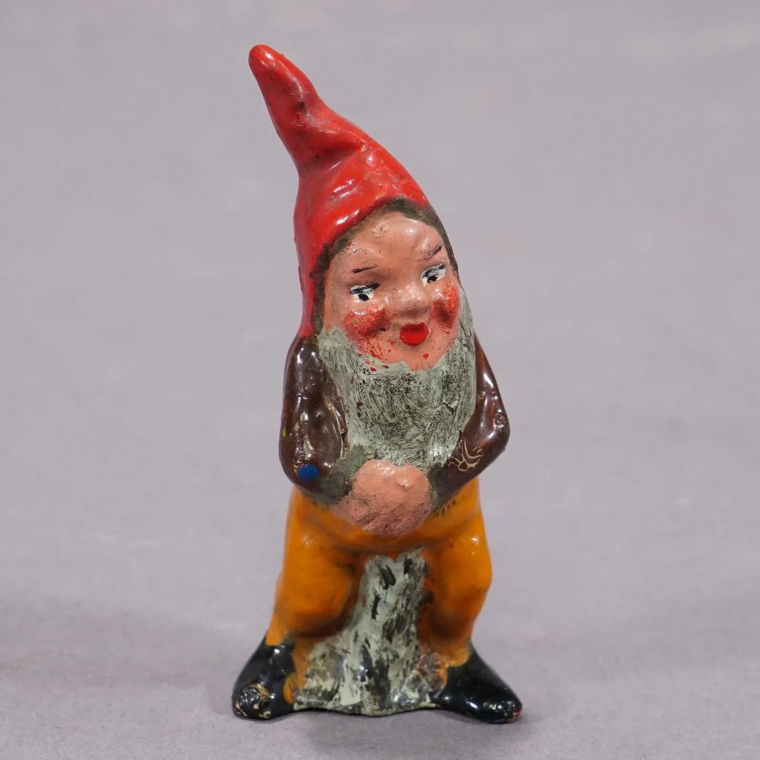 Five Tiny Terracotta Garden Gnomes, Germany Ca. 1950s - 5