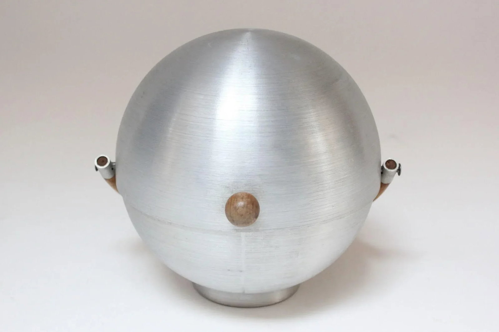 Vintage Russel Wright Spun Aluminum, Bamboo and Birch Bun Warmer - 2