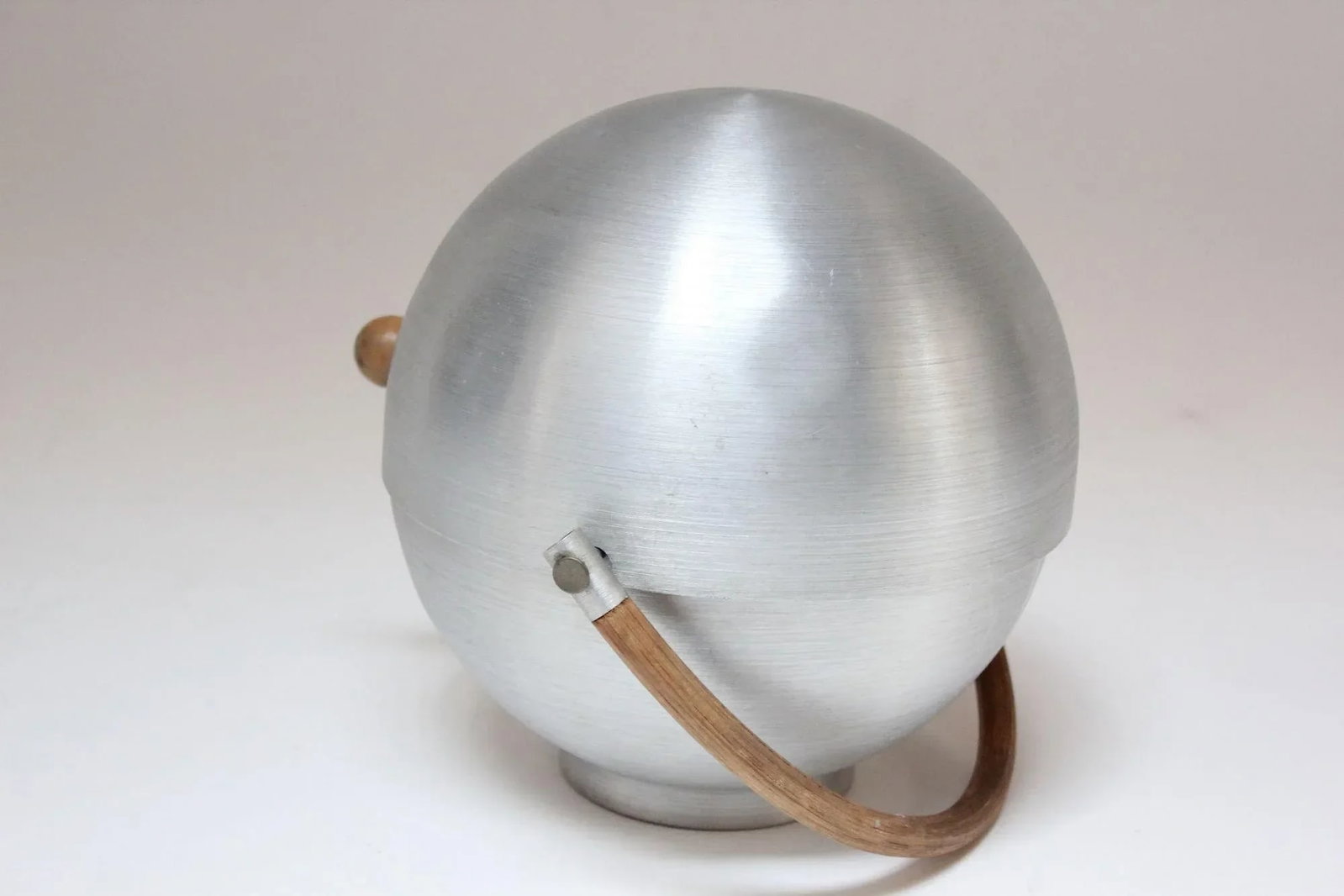 Vintage Russel Wright Spun Aluminum, Bamboo and Birch Bun Warmer - 5