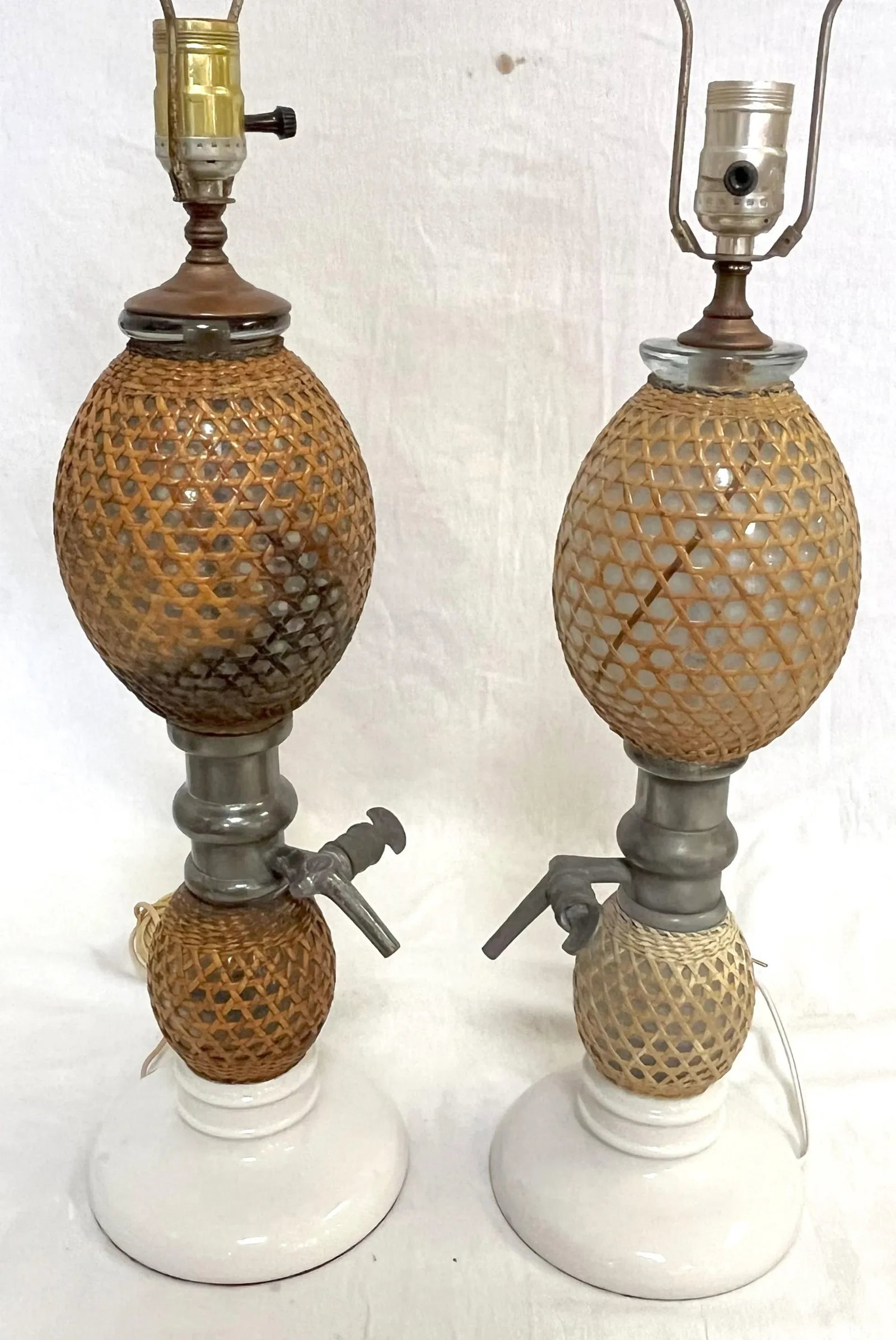 19th Century French 'Briet Brevete' Seltzer Bottle Lamps- a Pair - 2