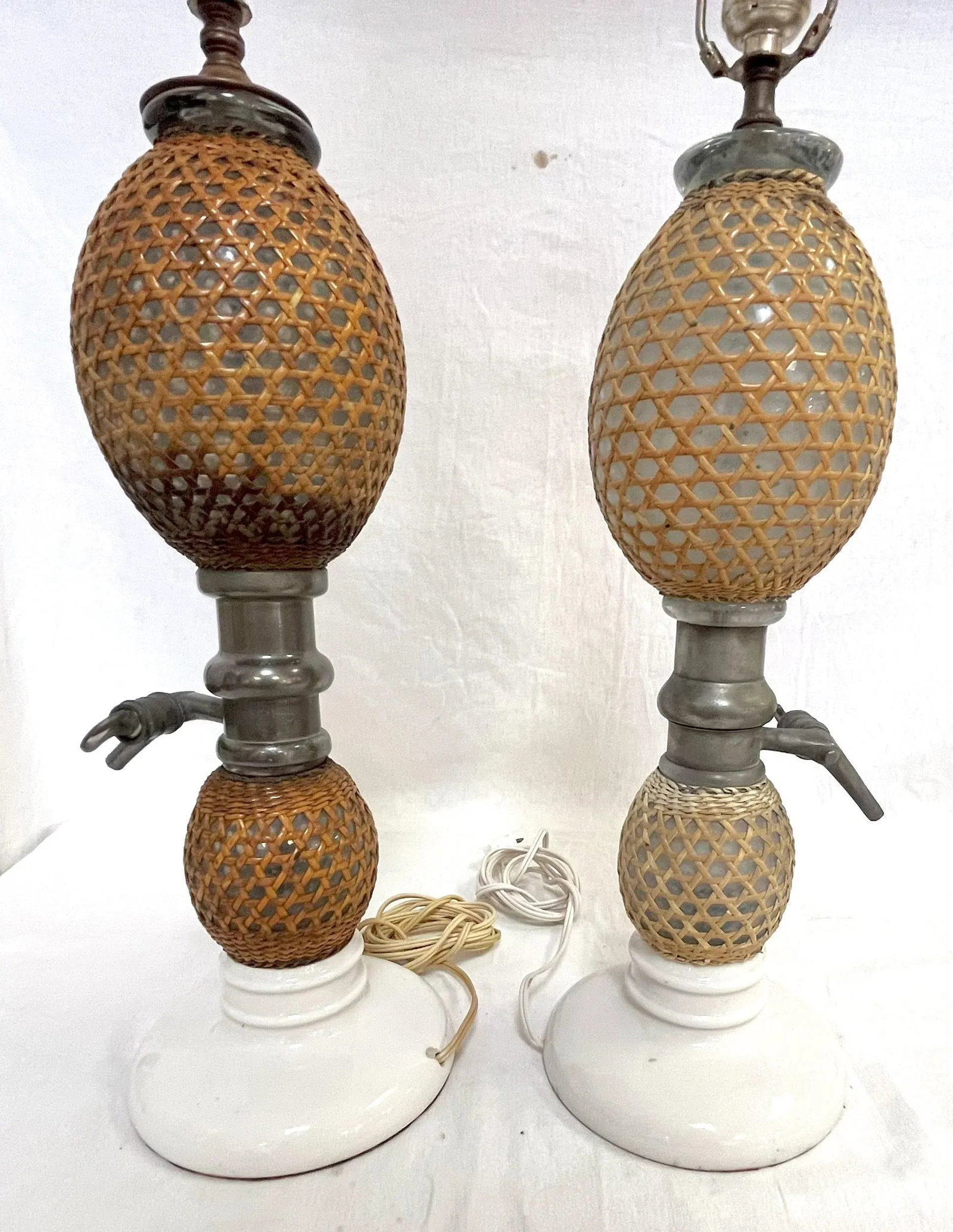 19th Century French 'Briet Brevete' Seltzer Bottle Lamps- a Pair - 3