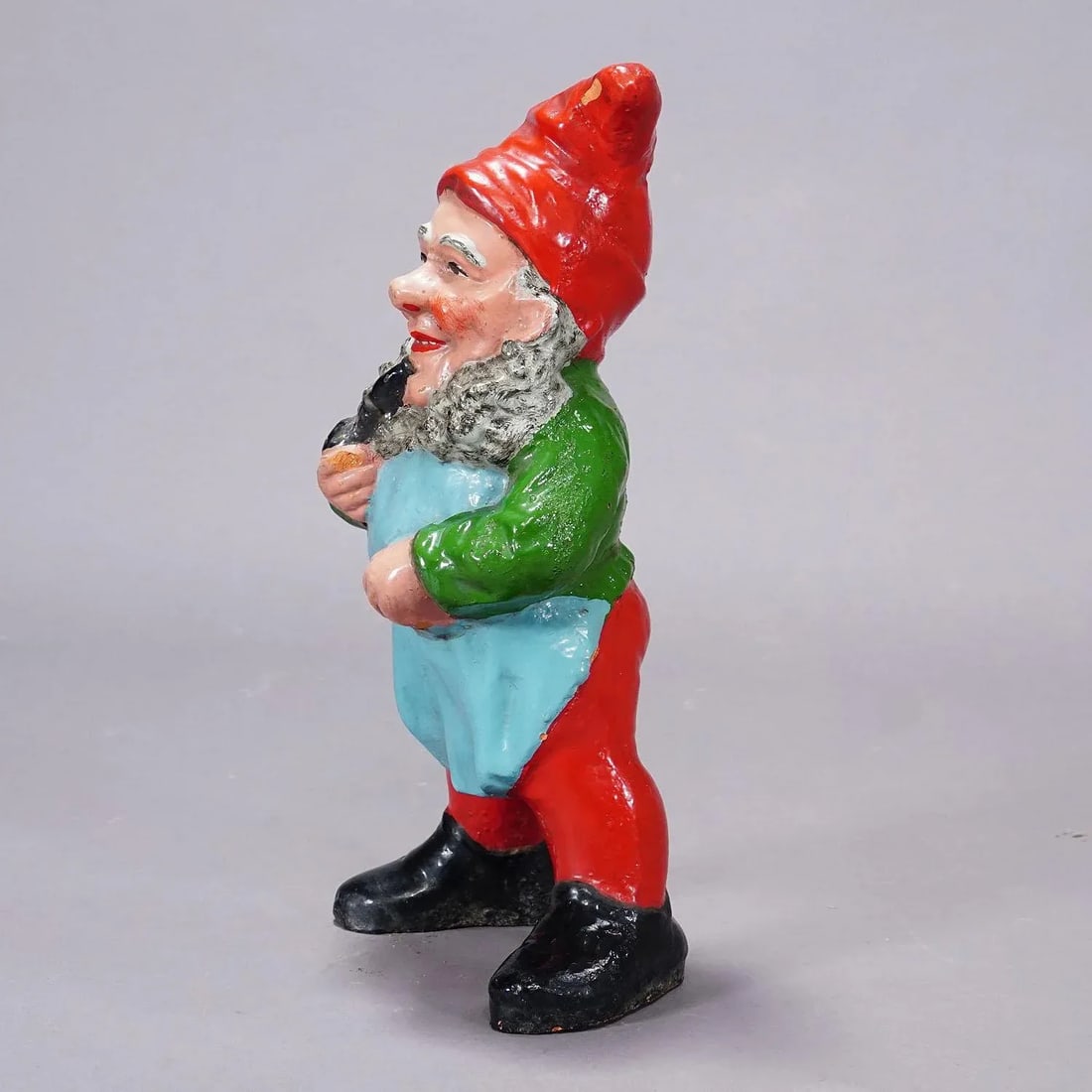 Large Terracotta Garden Gnome With Pipe, Germany Ca. 1930s - 2