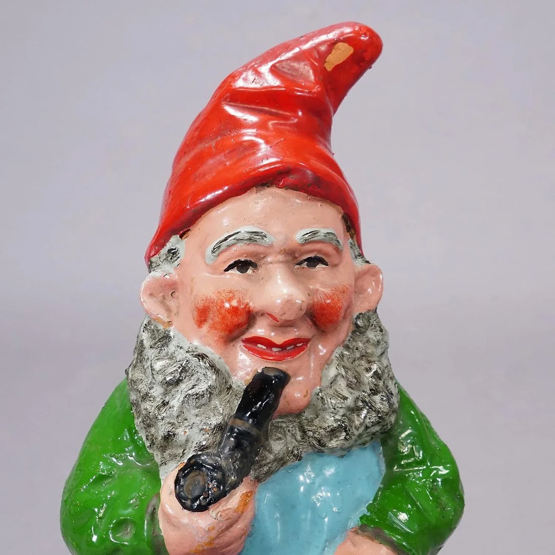 Large Terracotta Garden Gnome With Pipe, Germany Ca. 1930s - 4