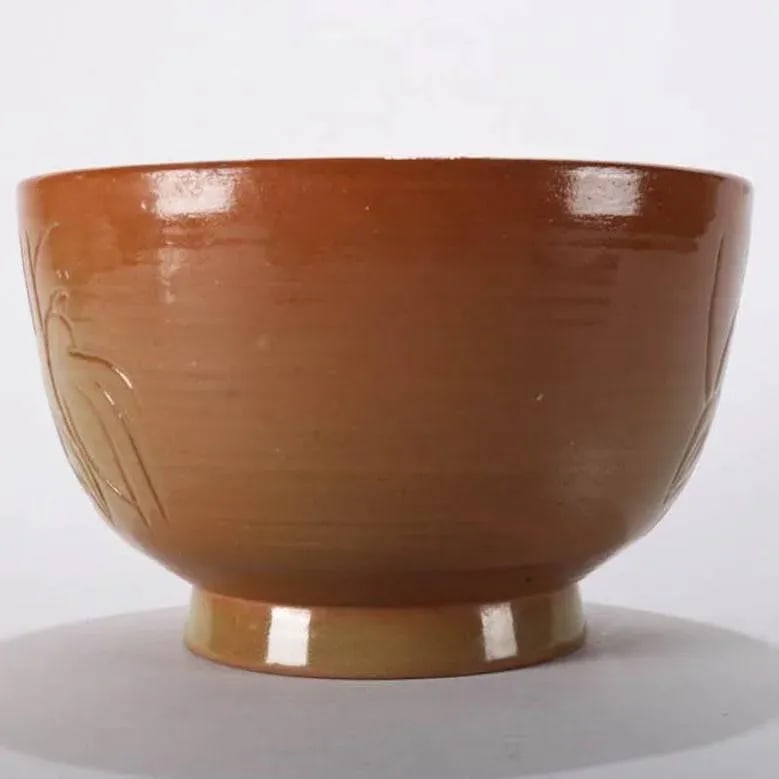 Mid-Century Modern Hand-Thrown Studio Pottery Bird Bowl by Randy Webb - 5