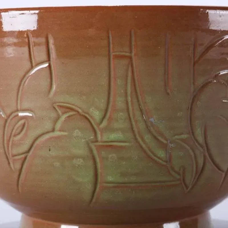 Mid-Century Modern Hand-Thrown Studio Pottery Bird Bowl by Randy Webb - 6