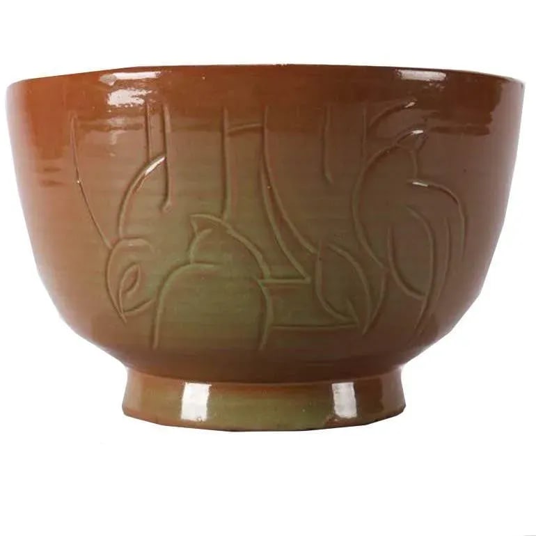 Mid-Century Modern Hand-Thrown Studio Pottery Bird Bowl by Randy Webb - 9